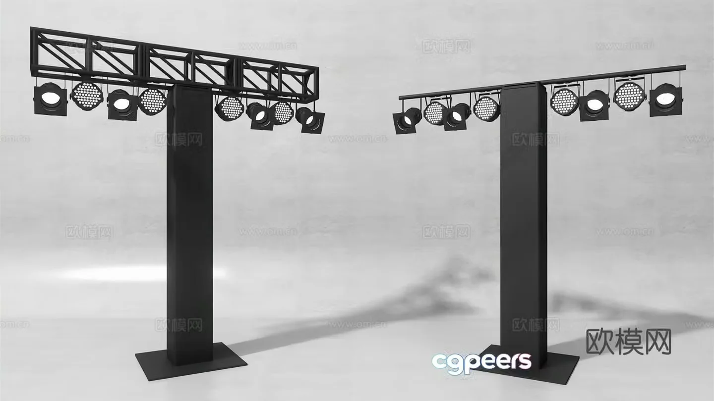Modern lamp combination T-shaped lamp holder lamp holder lighting surface light lamp 3d model