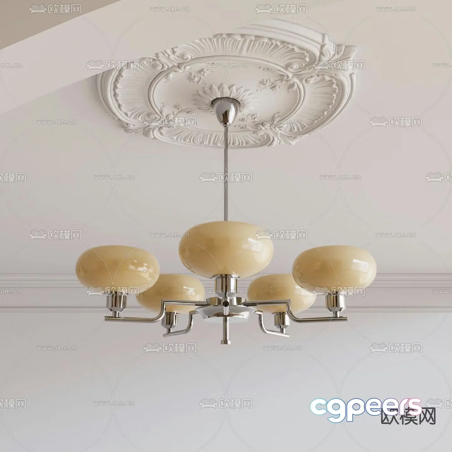 French chandelier American chandelier 3d model