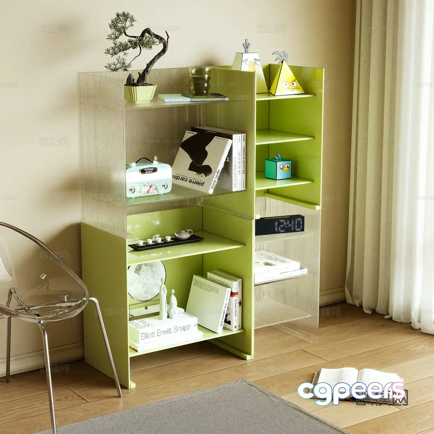 Modern locker side cabinet acrylic 3d model