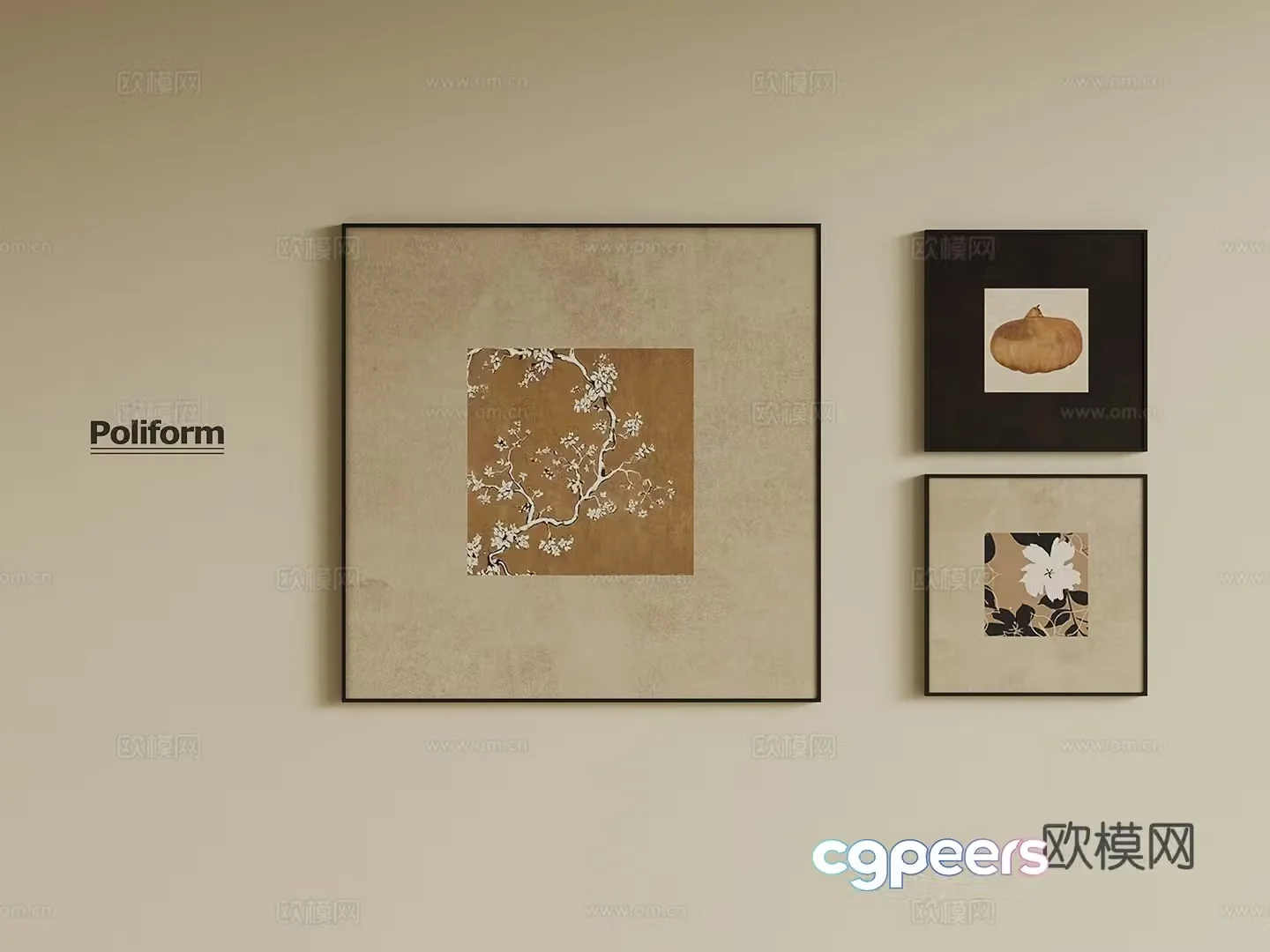 3D model of medieval style hanging painting