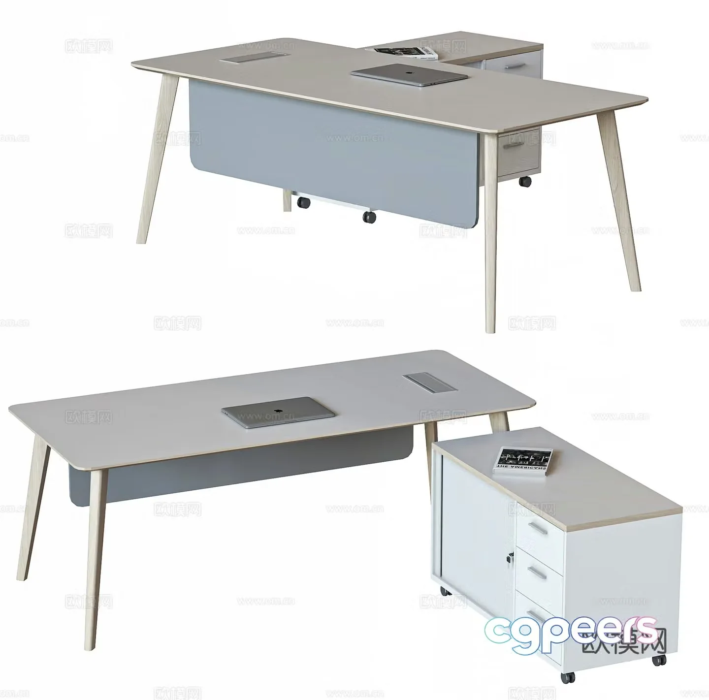 Modern office desk staff desk manager desk manager desk manager desk supervisor desk station station 3d model