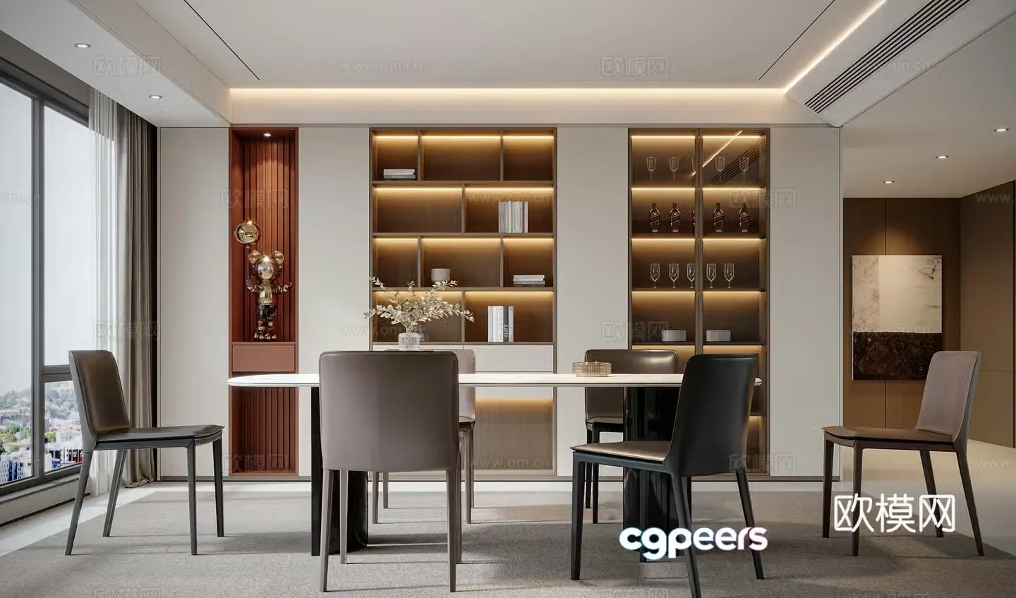Modern home restaurant 3d model