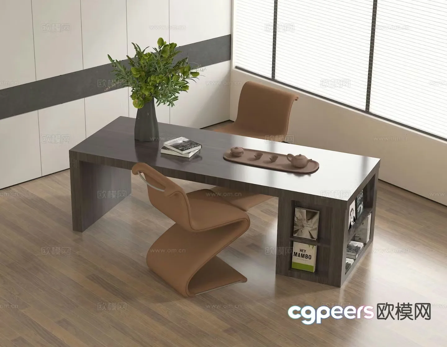 Modern leisure tables and chairs negotiation tables and chairs office desks and chairs 3D model