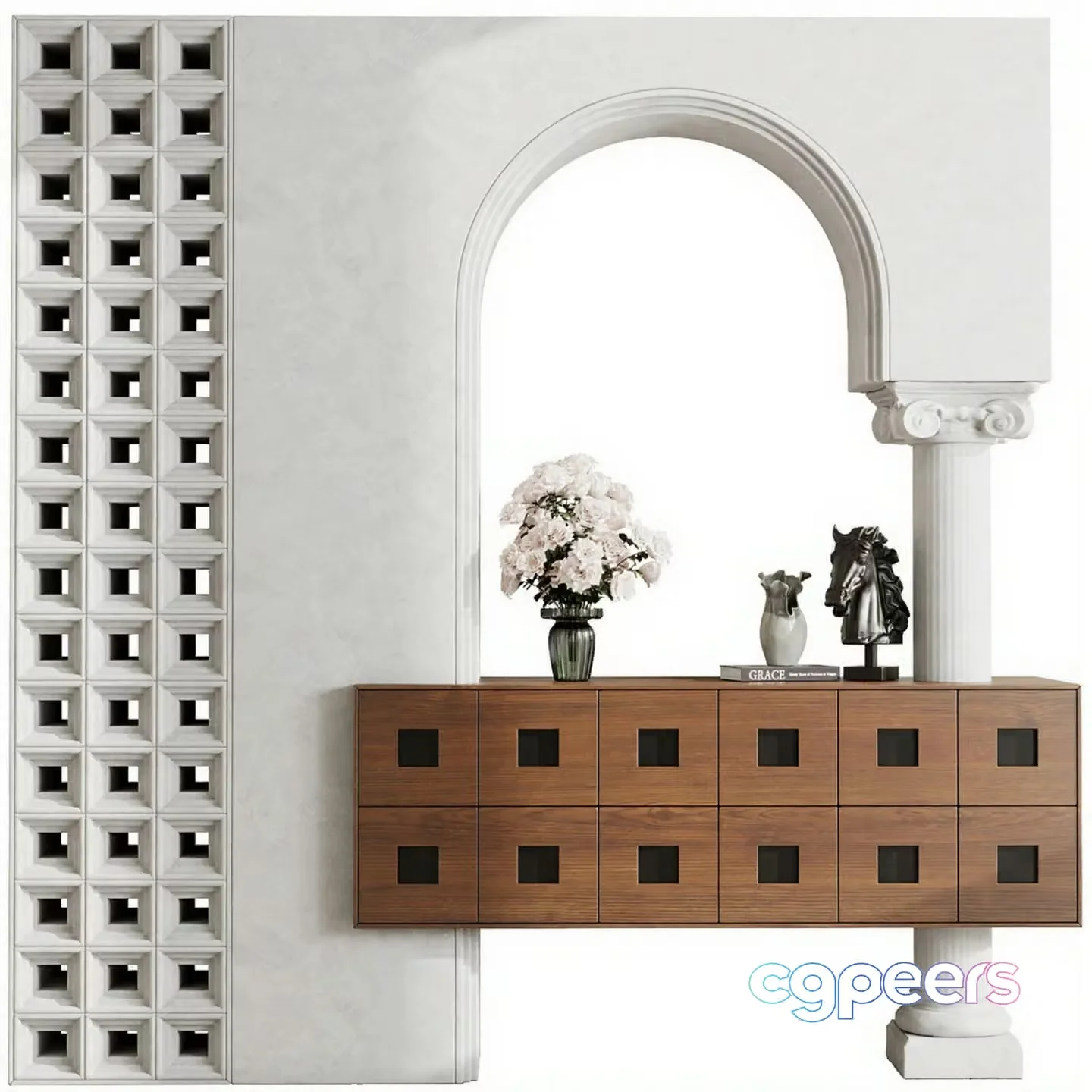 Modern Wooden Cabinet 3D Model – 6261 – CORONA Render