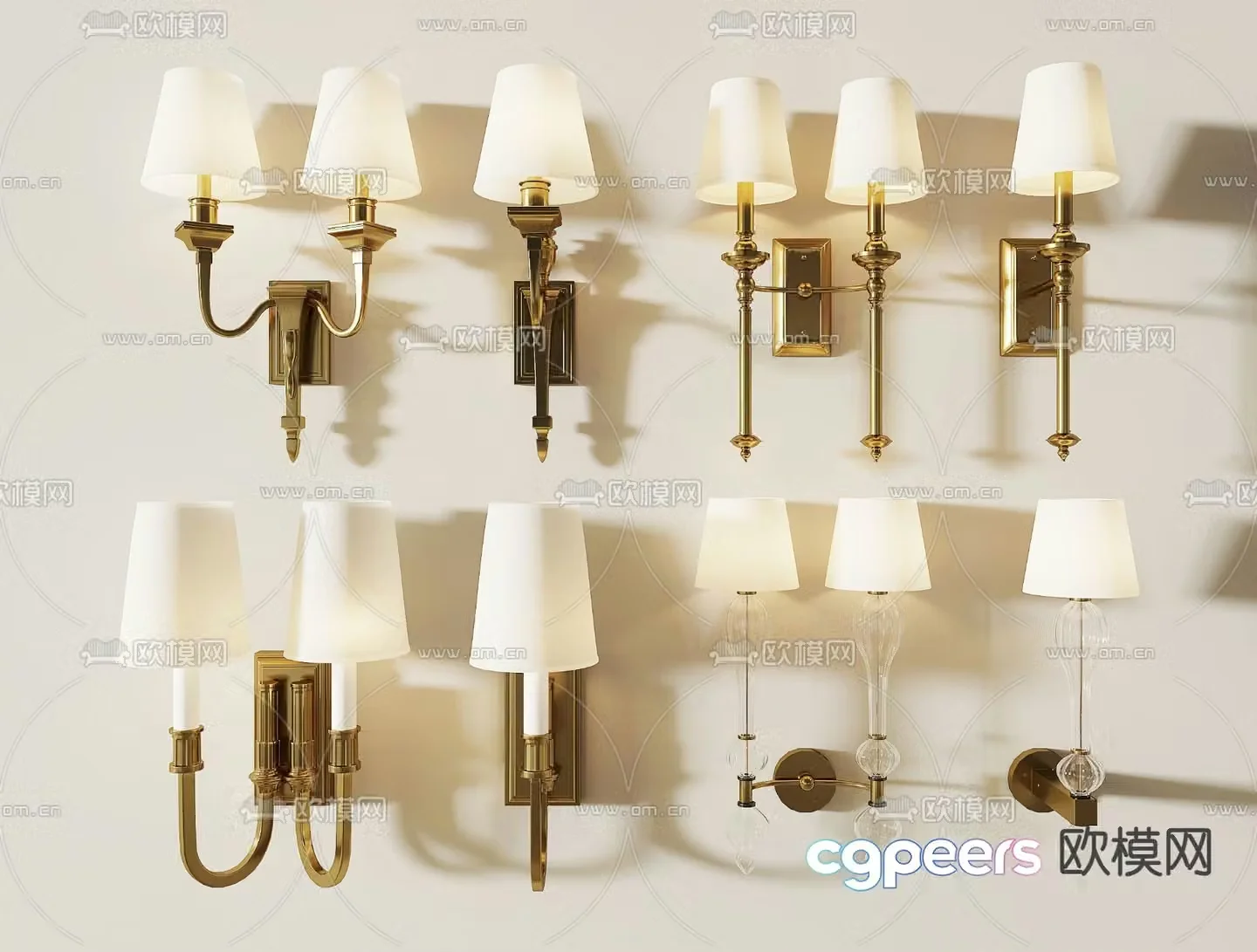 Simple European wall lamp 3d model