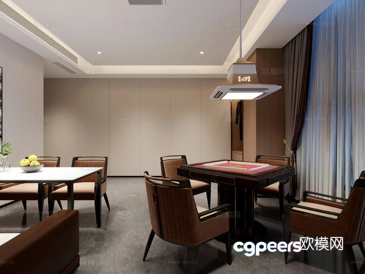 New Chinese style teahouse chess and card room box 3D model