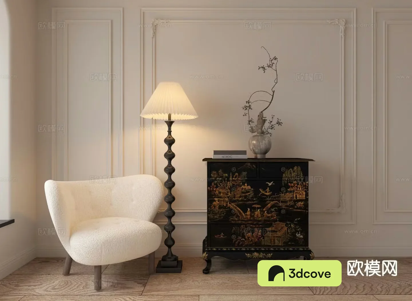 Medieval style side cabinet entrance cabinet leisure chair