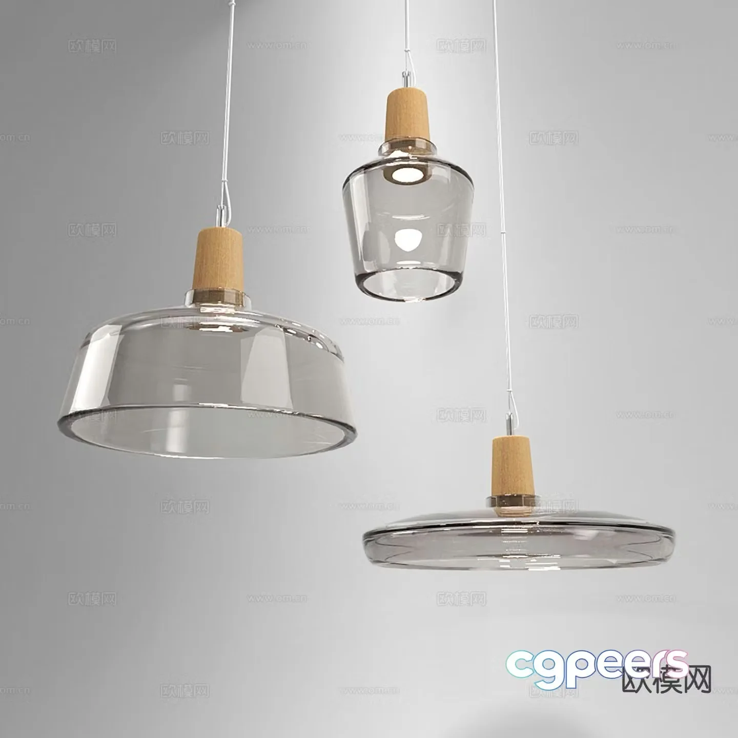Modern glass chandelier 3d model