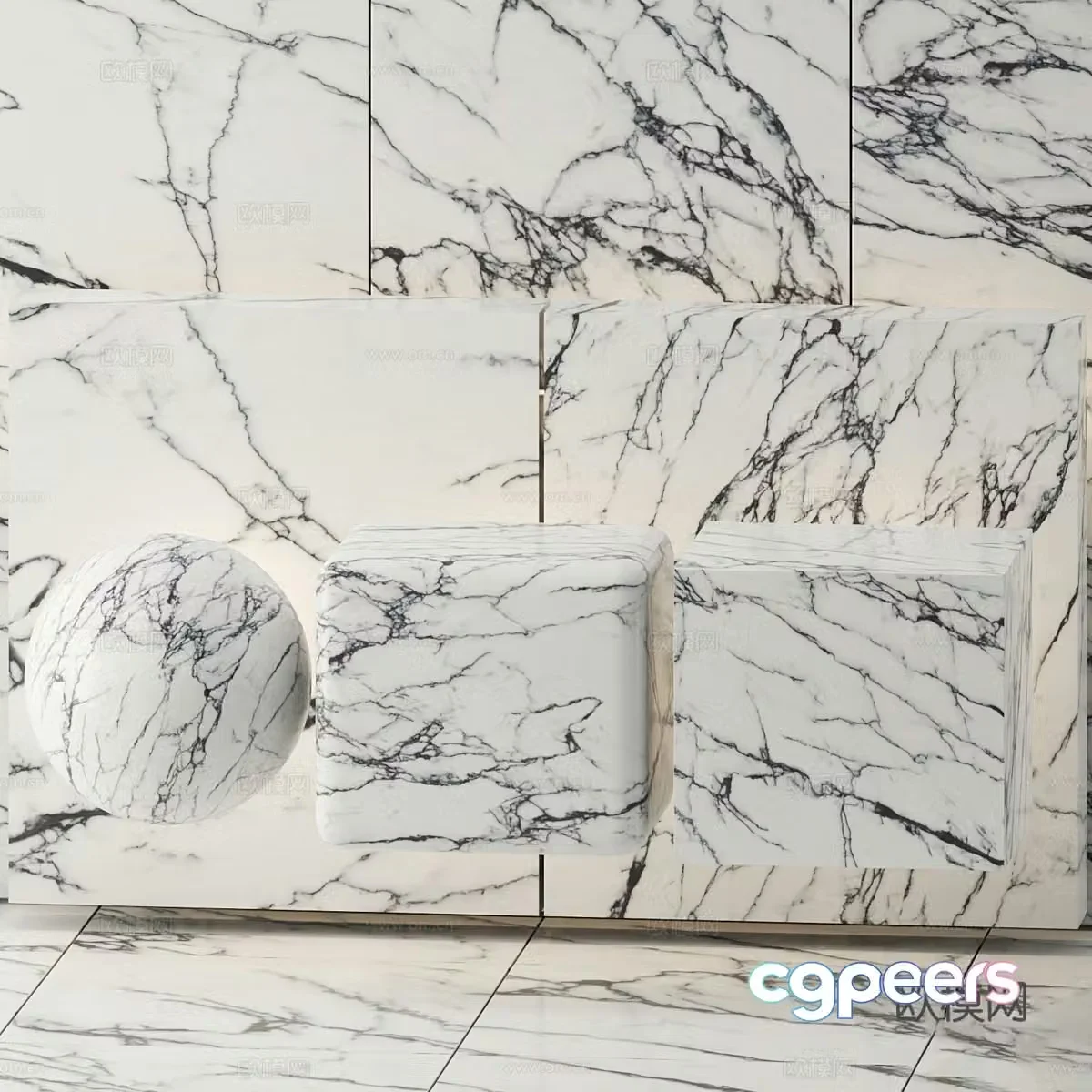 Stone Marble Slate PU Stone 3D Model