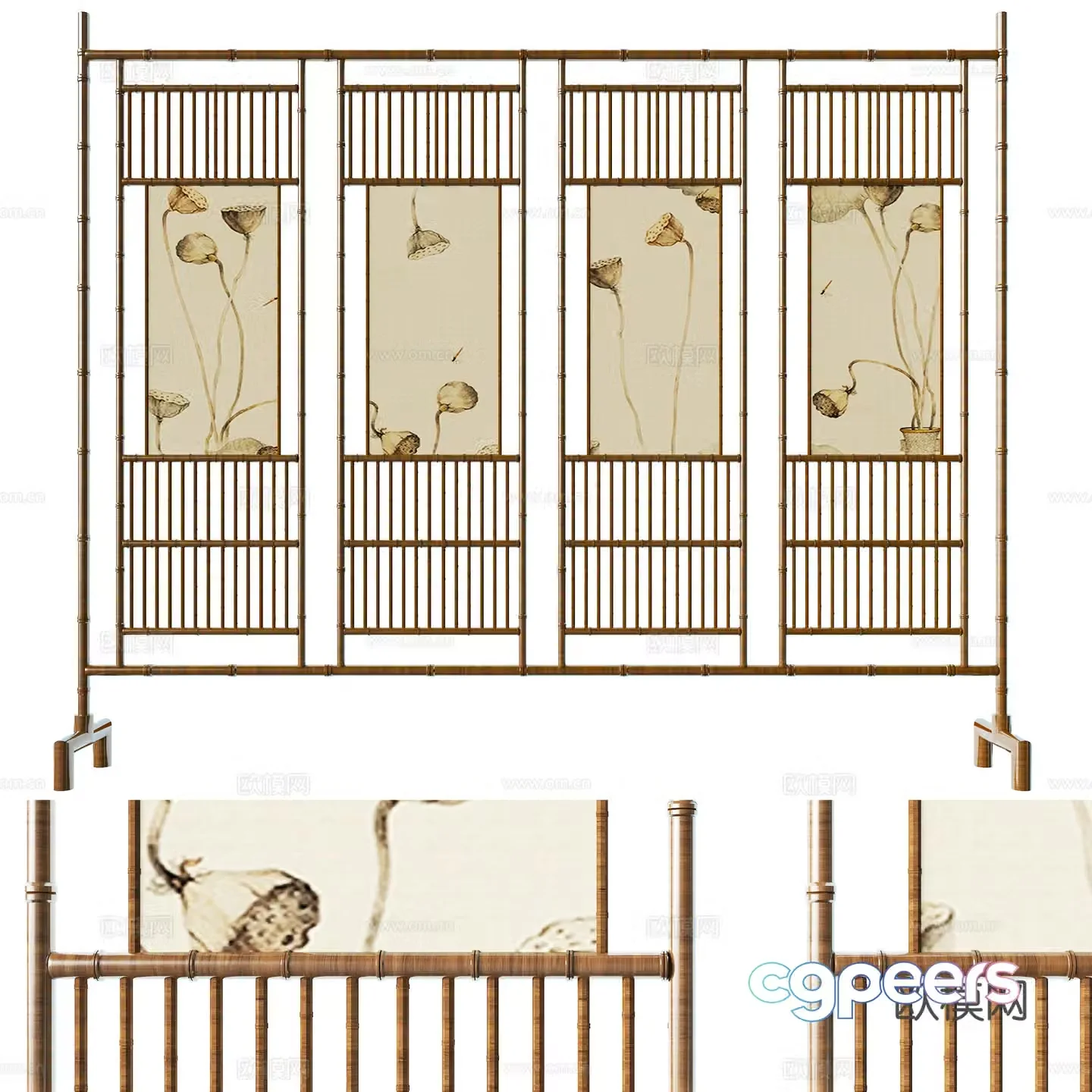 Chinese screen 3d model