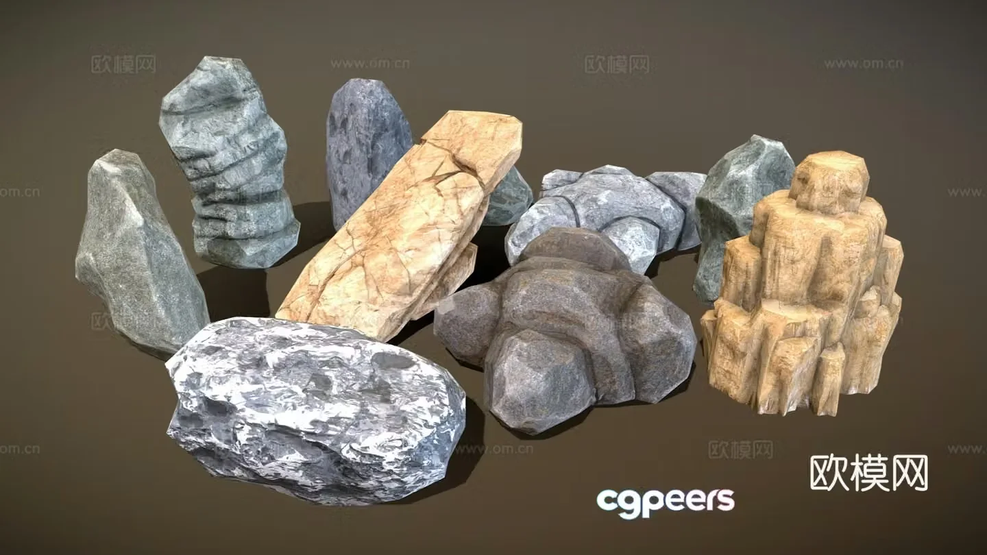 modern stone landscape stone stone pier 3d model