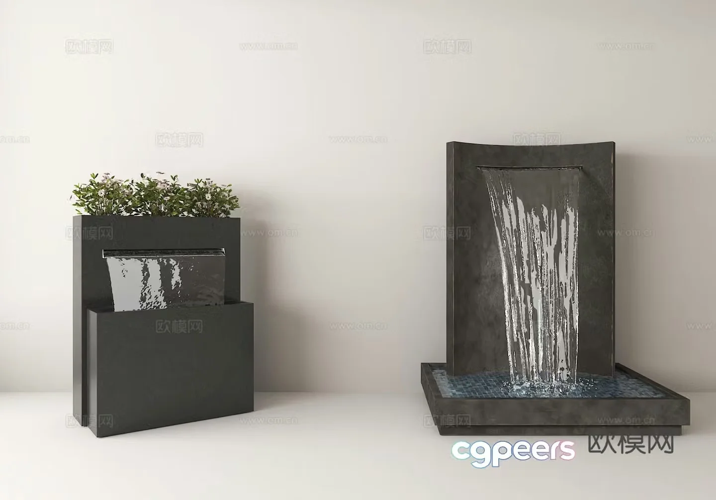 Inspiration for the courtyard waterscape simple flowing water sketch interior landscaping decoration waterscape art installation 3D model