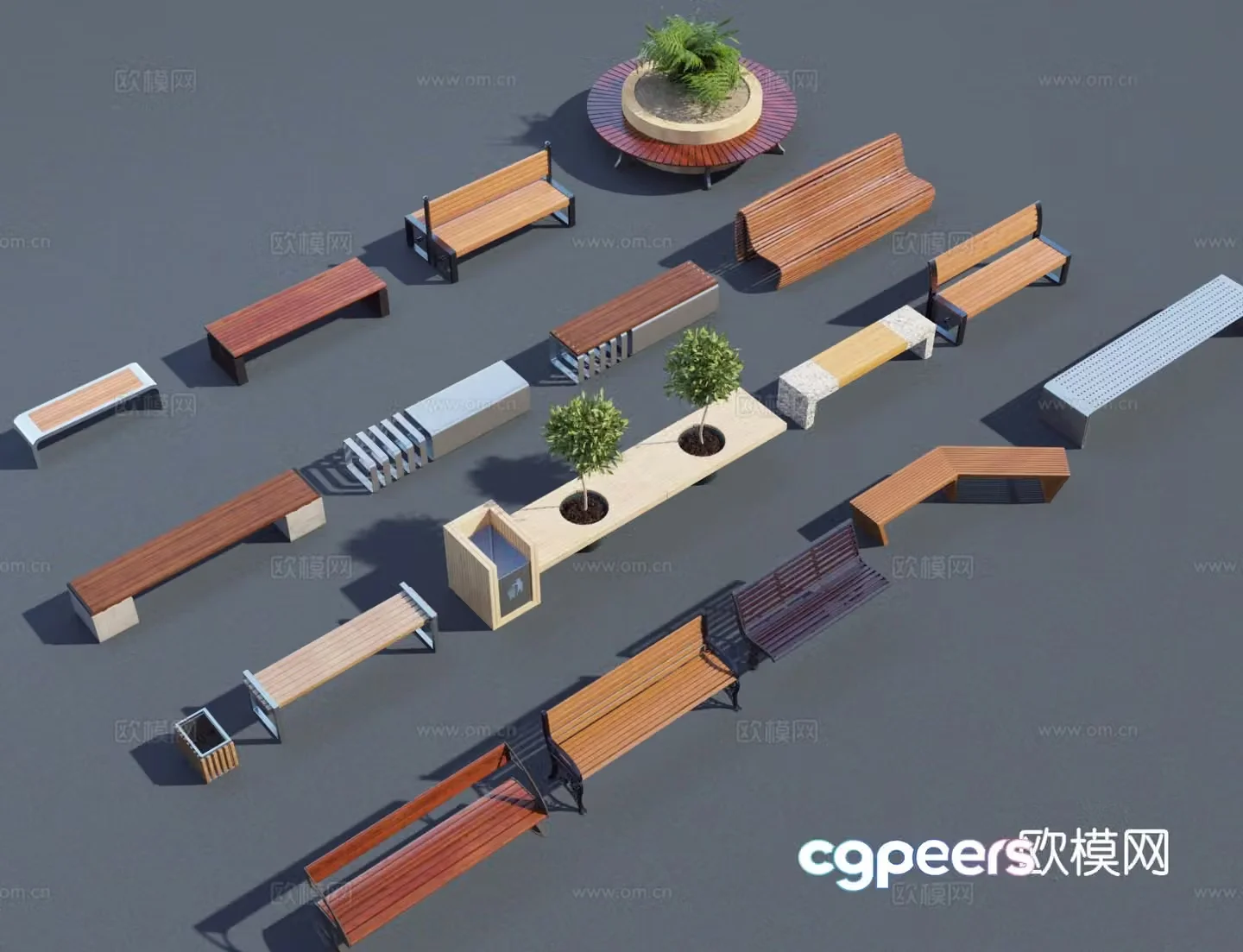 Outdoor chair bench bench 3d model