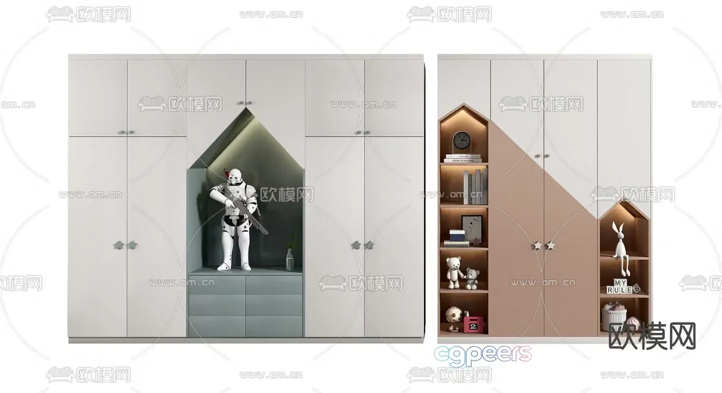 Modern children’s wardrobe 3d model