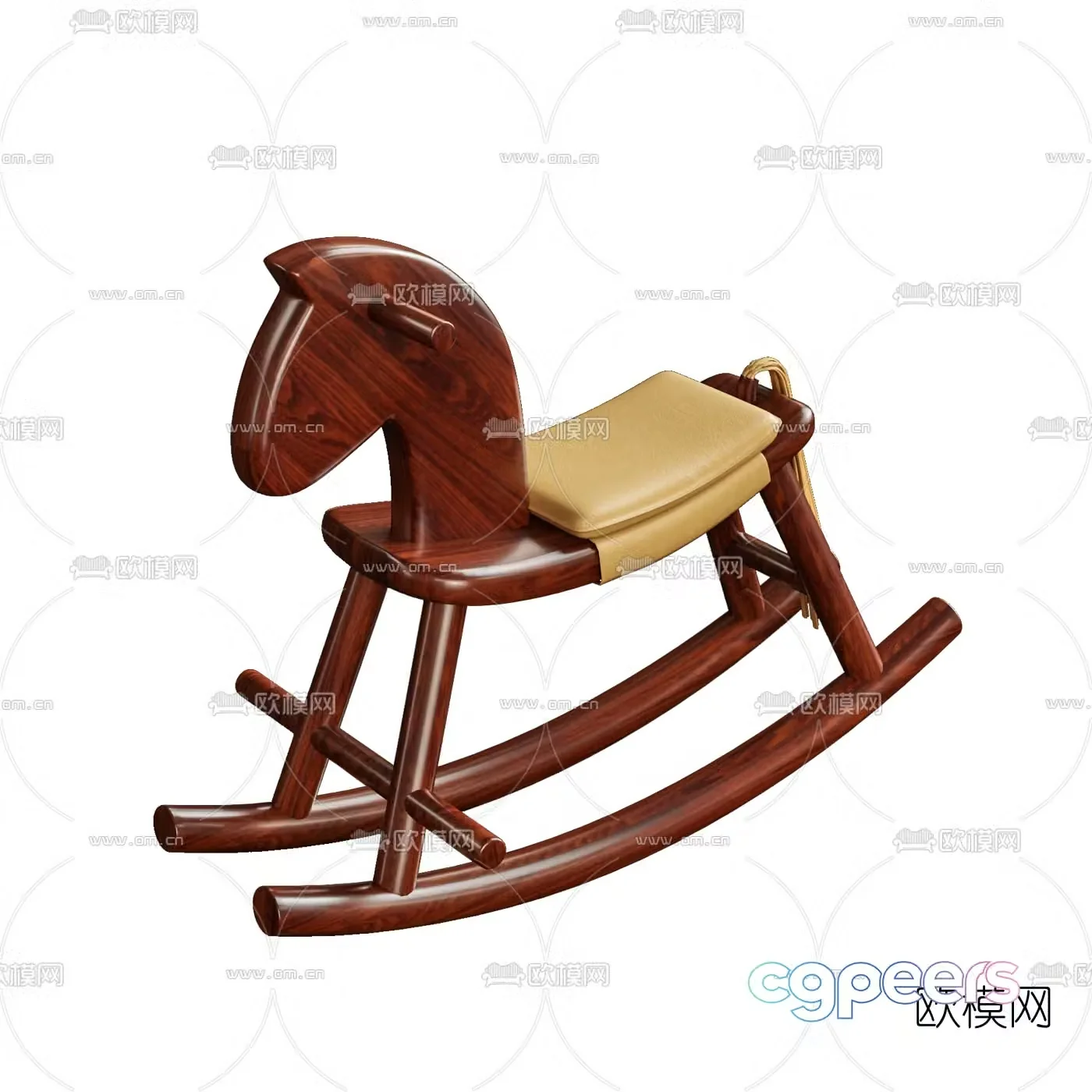 Modern children’s wooden horse 3d model