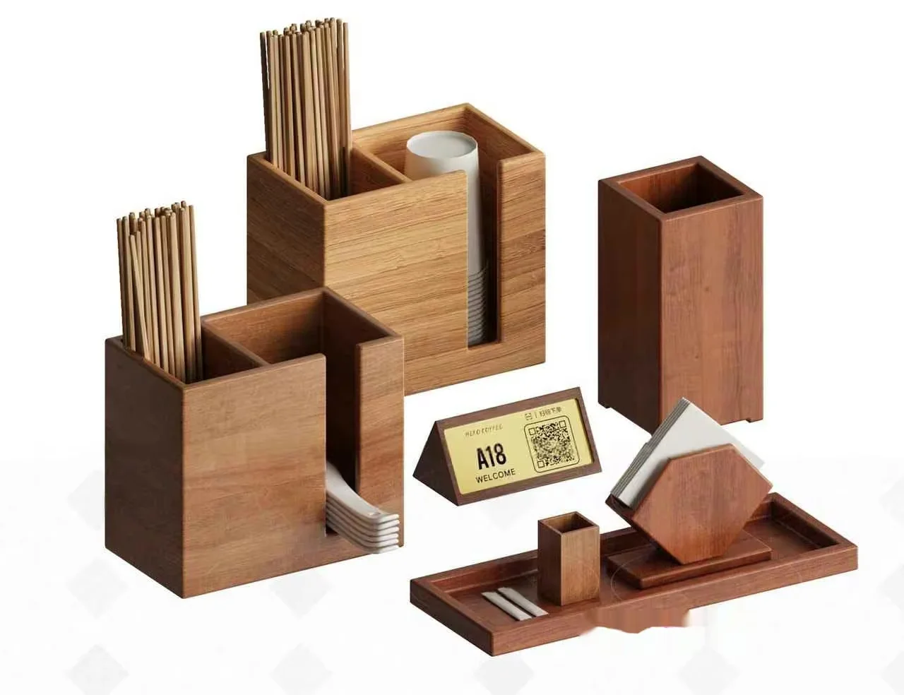 Wooden Desk Organizer 3D Model – 17801 – CORONA Render