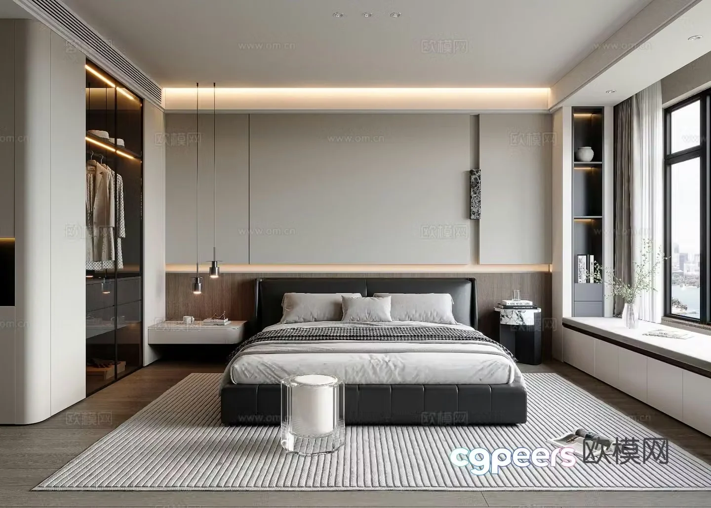 Modern bedroom master bedroom 3d model