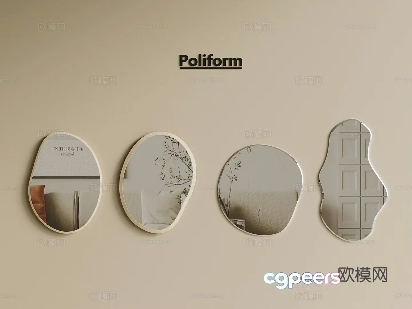 Mirror Modern Mirror Special-shaped Mirror 3D Model