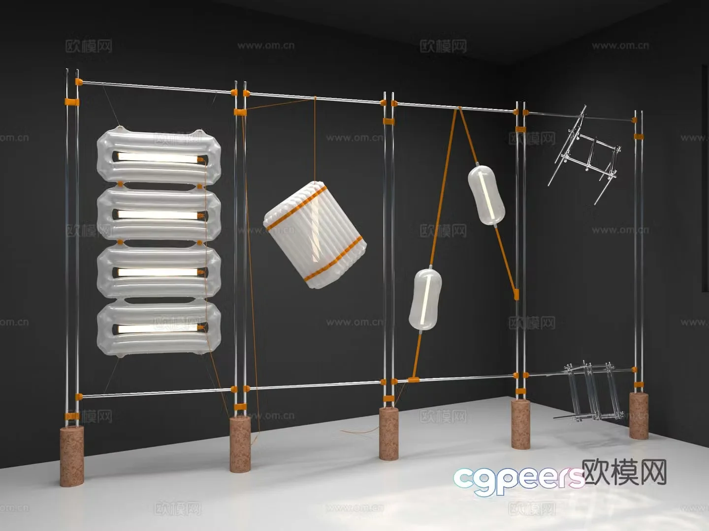 Modern art installation Meichen props bubble air film 3D model