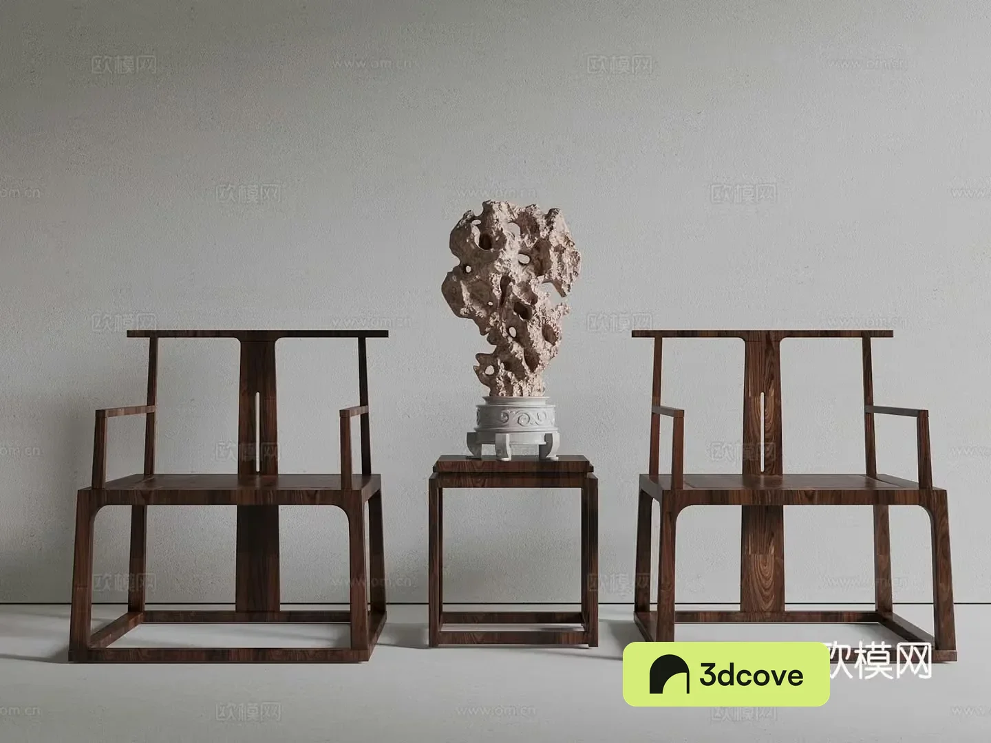 Chinese solid wood single chair sculpture
