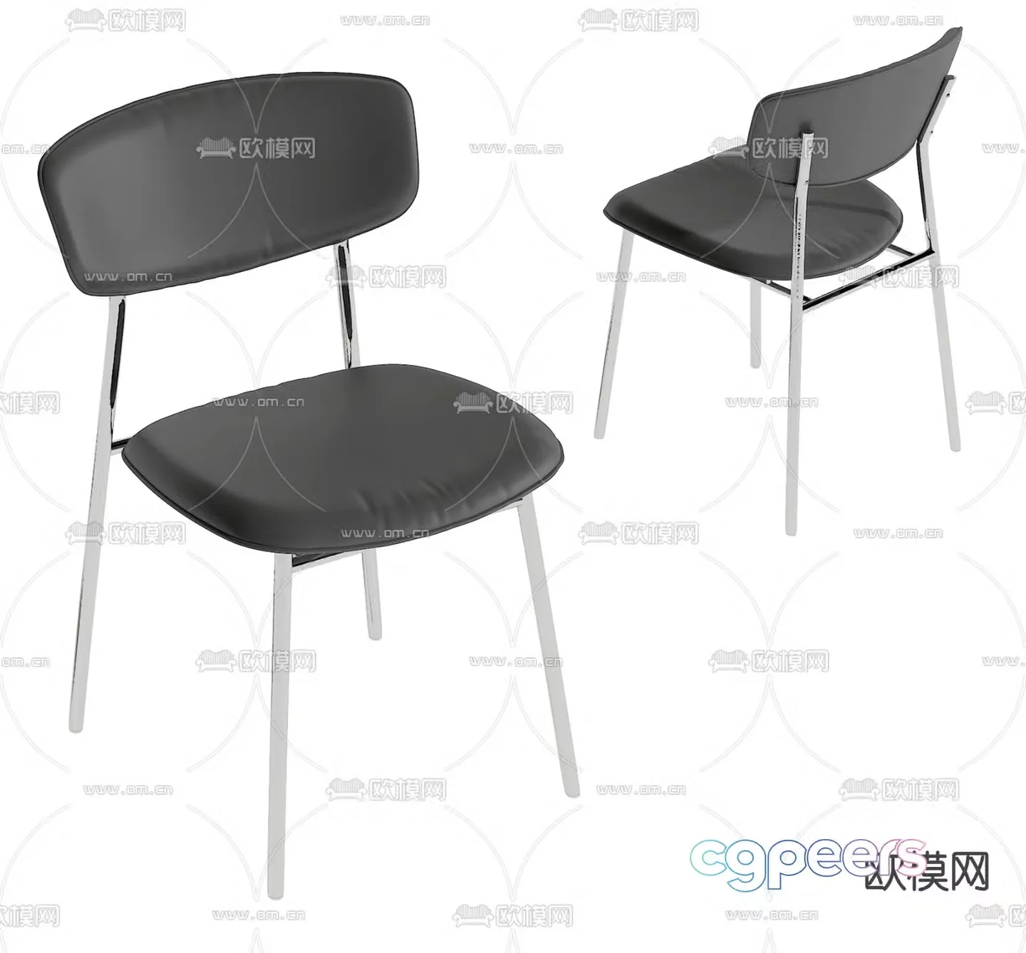 Modern chair dining chair 3d model