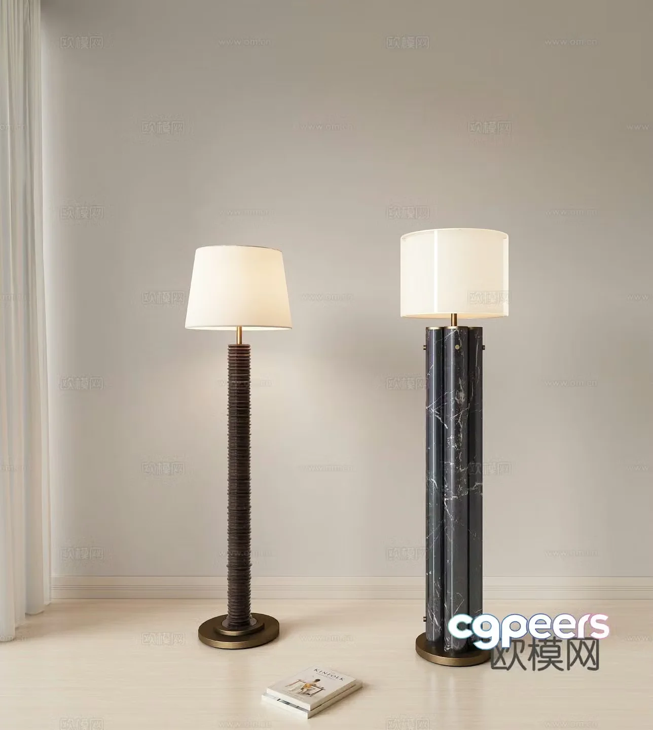 Modern metal floor lamp Living room floor lamp Study room floor lamp Retro floor lamp 3d model