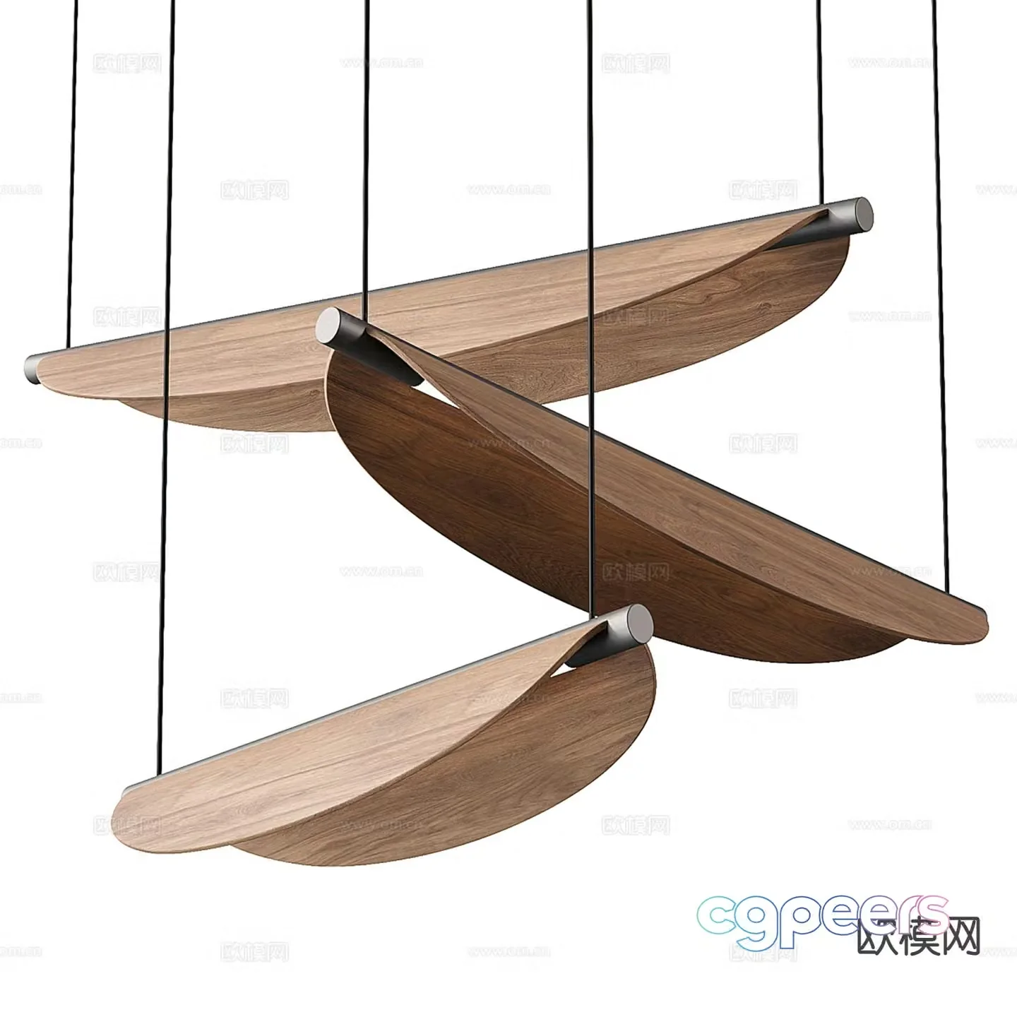 Medieval style chandelier wood chip chandelier 3d model