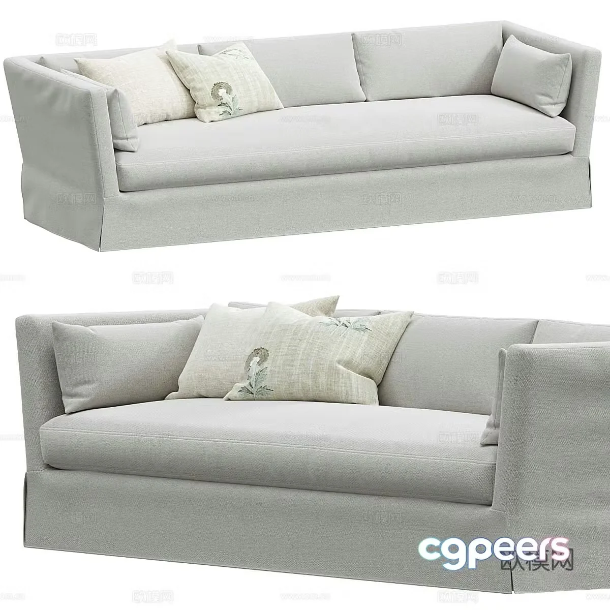 American simple fabric casual sofa 3D model