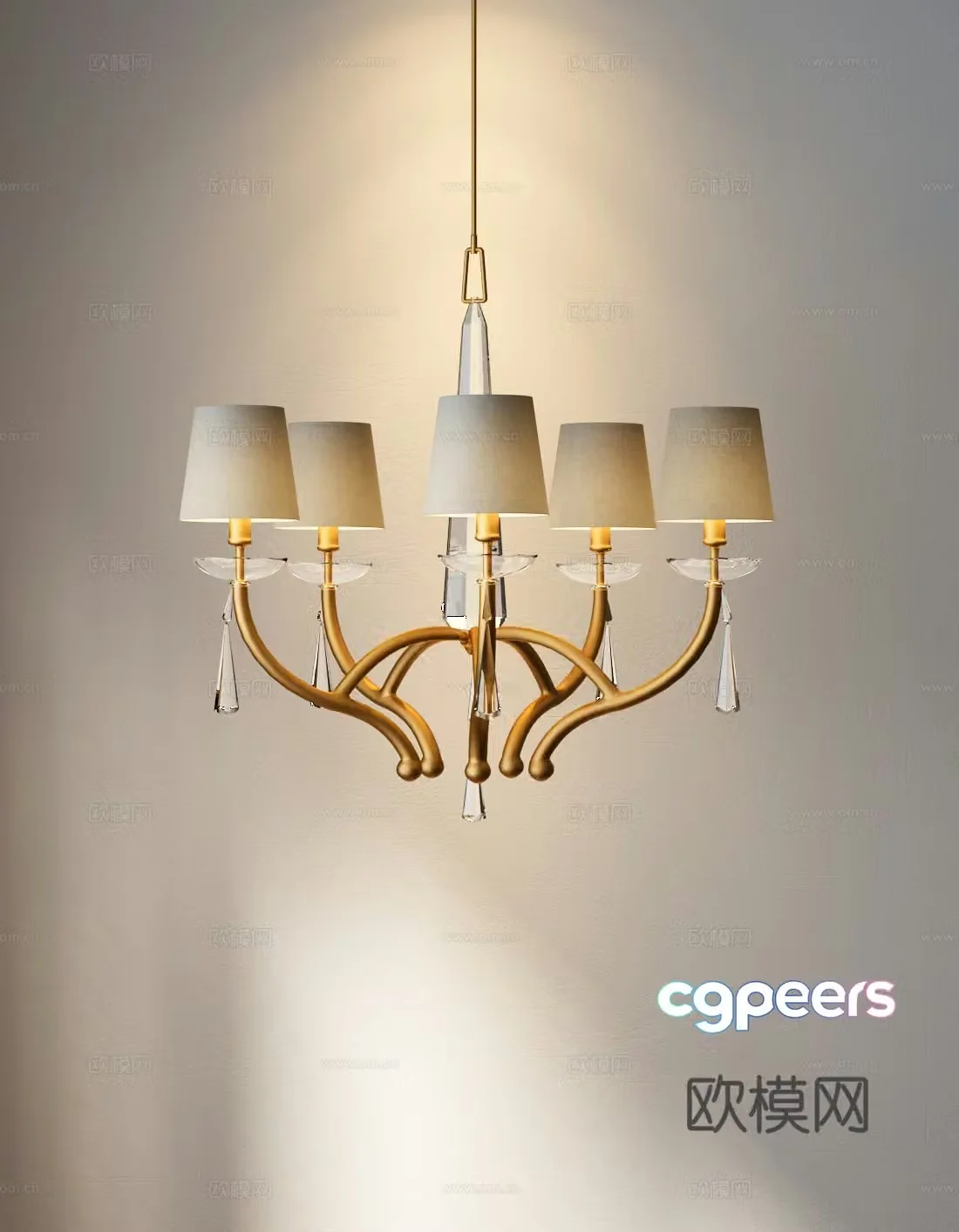 Modern French Chandelier 3d Model