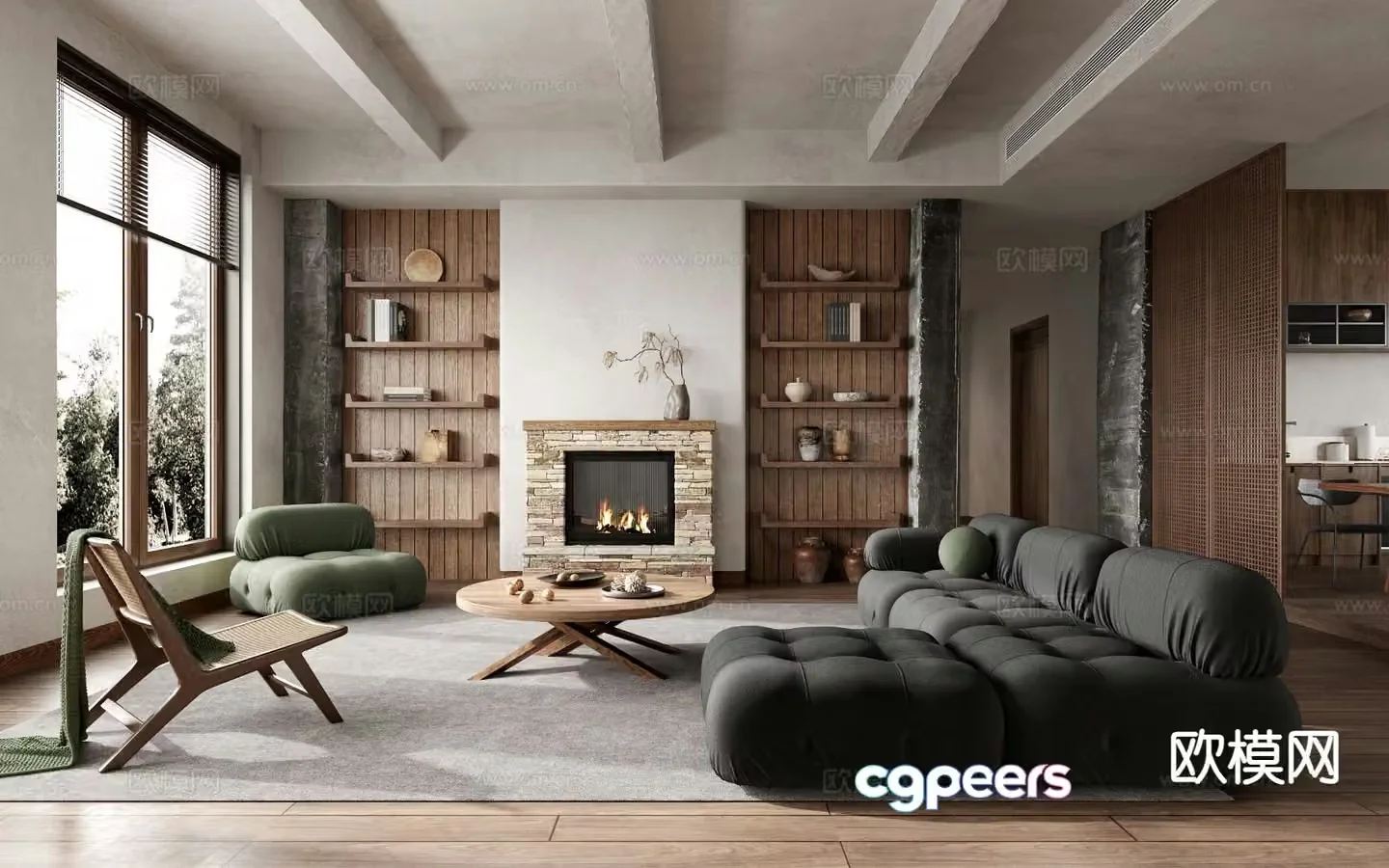 Wabi-sabi living room 3d model