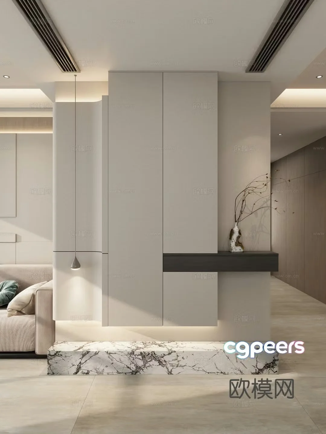 Cream style entrance hall 3D model