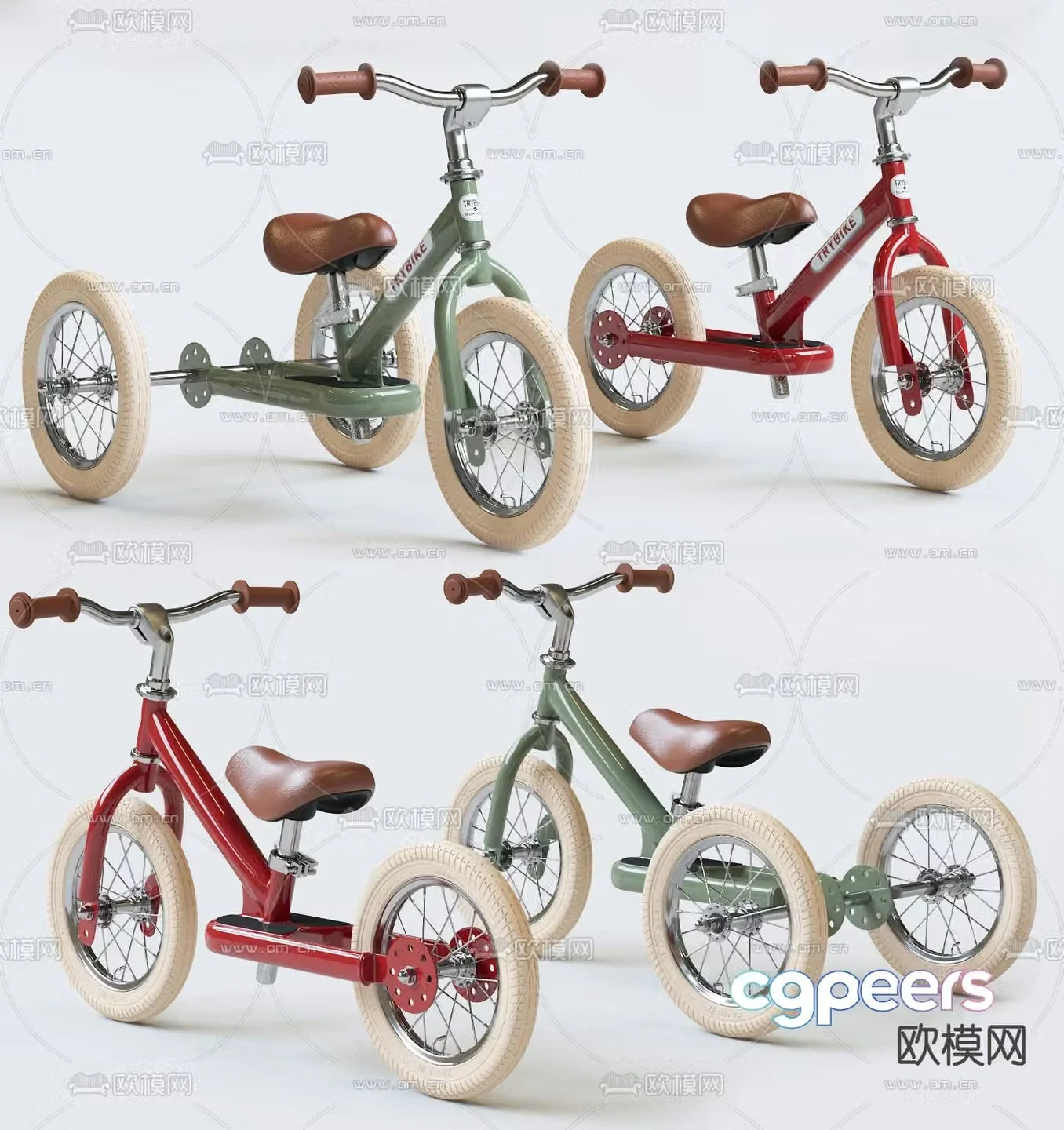 Modern children’s bicycle tricycle 3d model