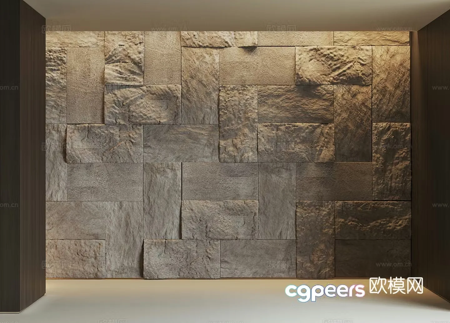 Modern rock background wall 3d model