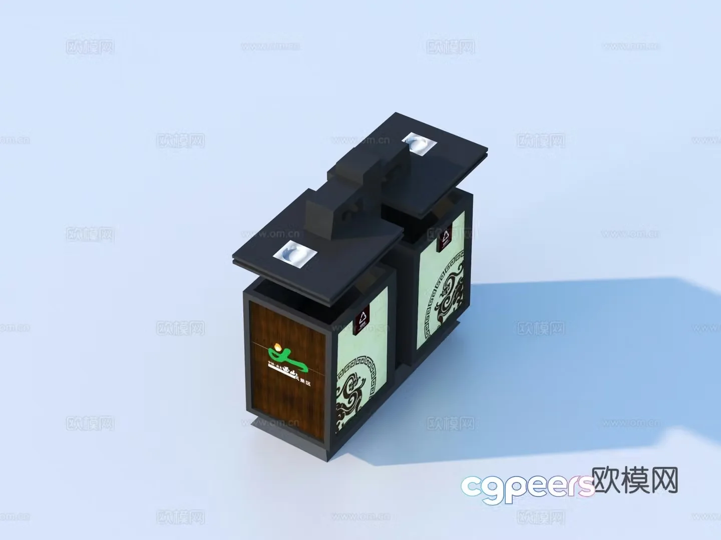 Trash can Outdoor trash can Public trash can 3d model