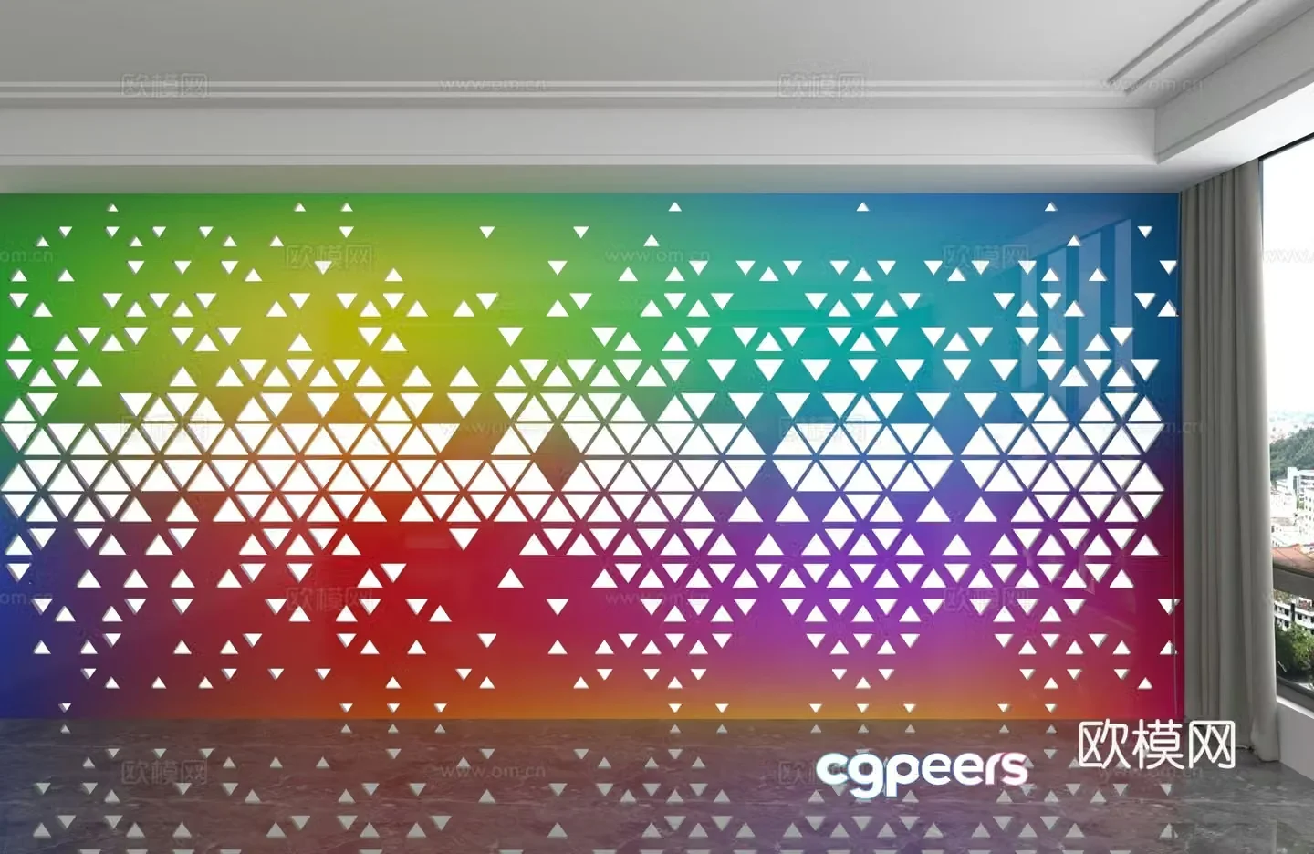 Modern background wall 3d model