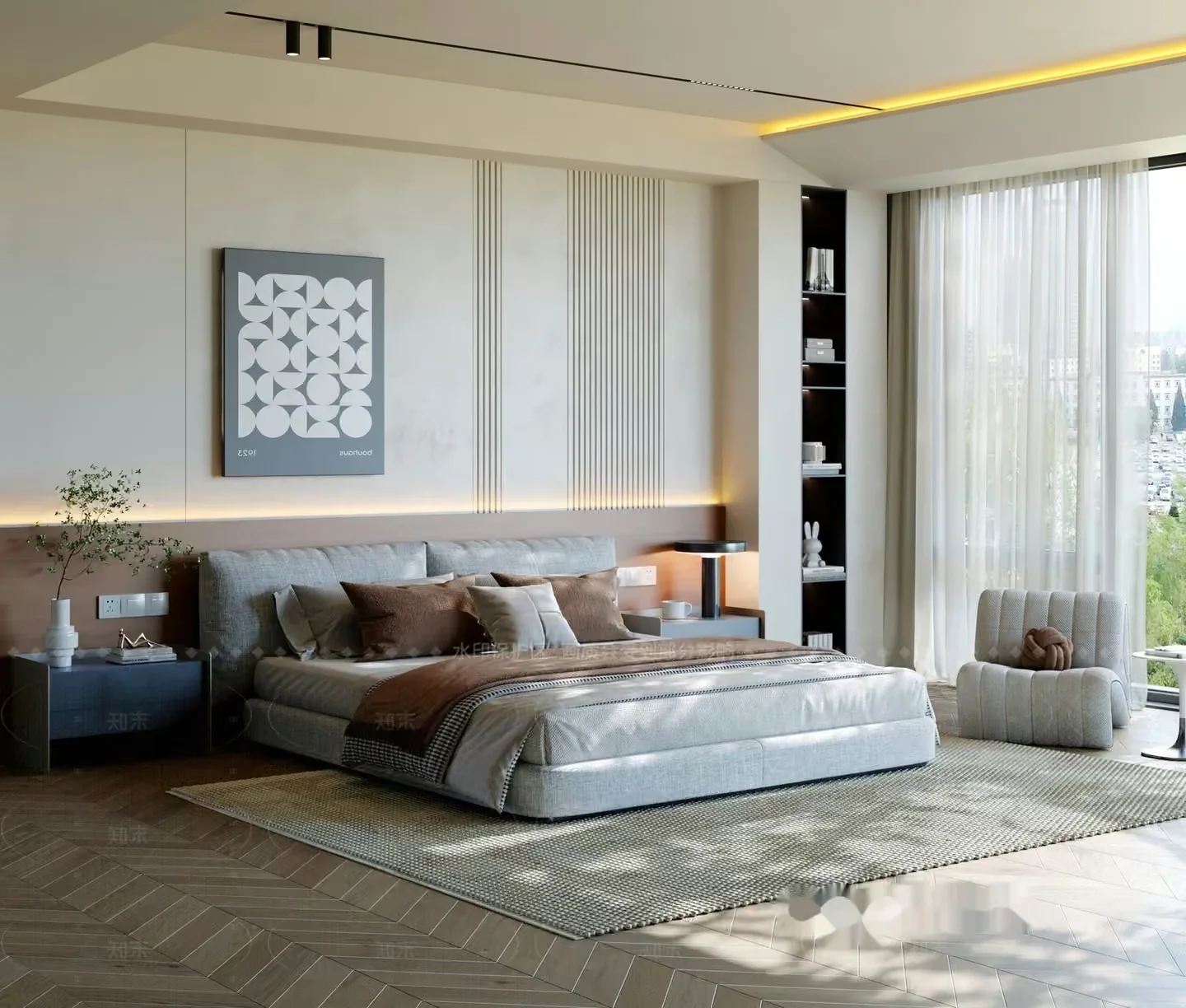 Modern Bedroom 3D Model – 4494 – CORONA Render