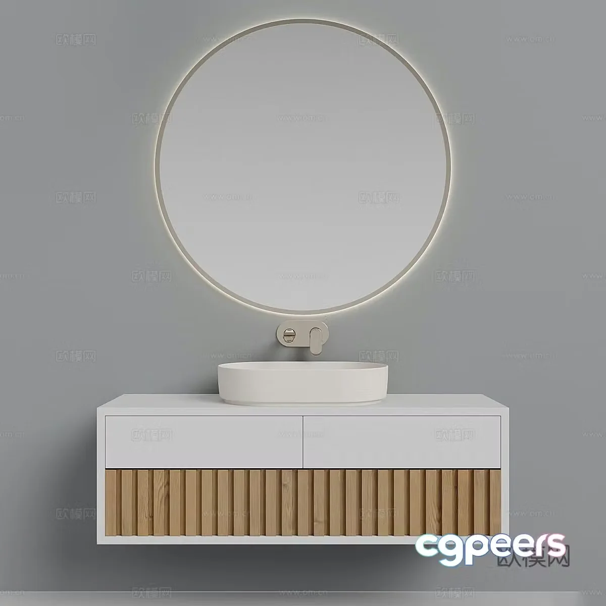 New Chinese style bathroom cabinet 3D model