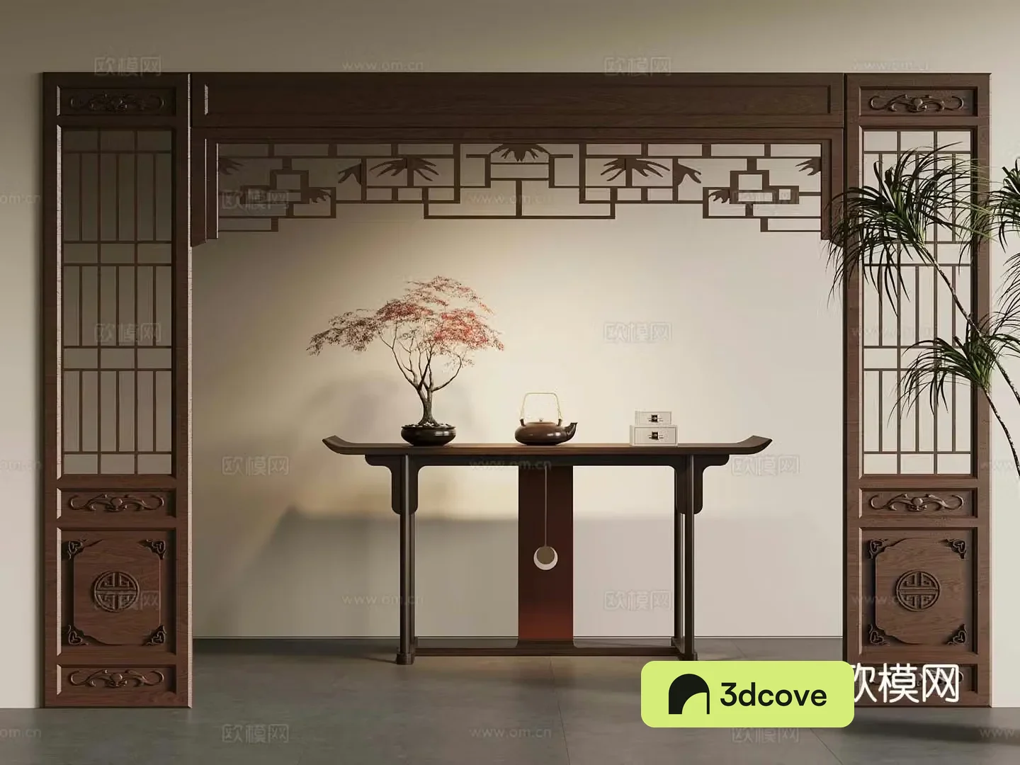 New Chinese door cover doorway partition end viewing platform