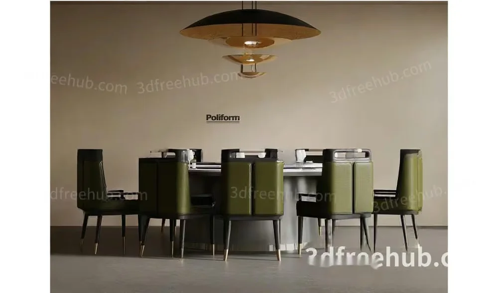 Modern Dining Room 3D Model – 18514 – VRAY Render