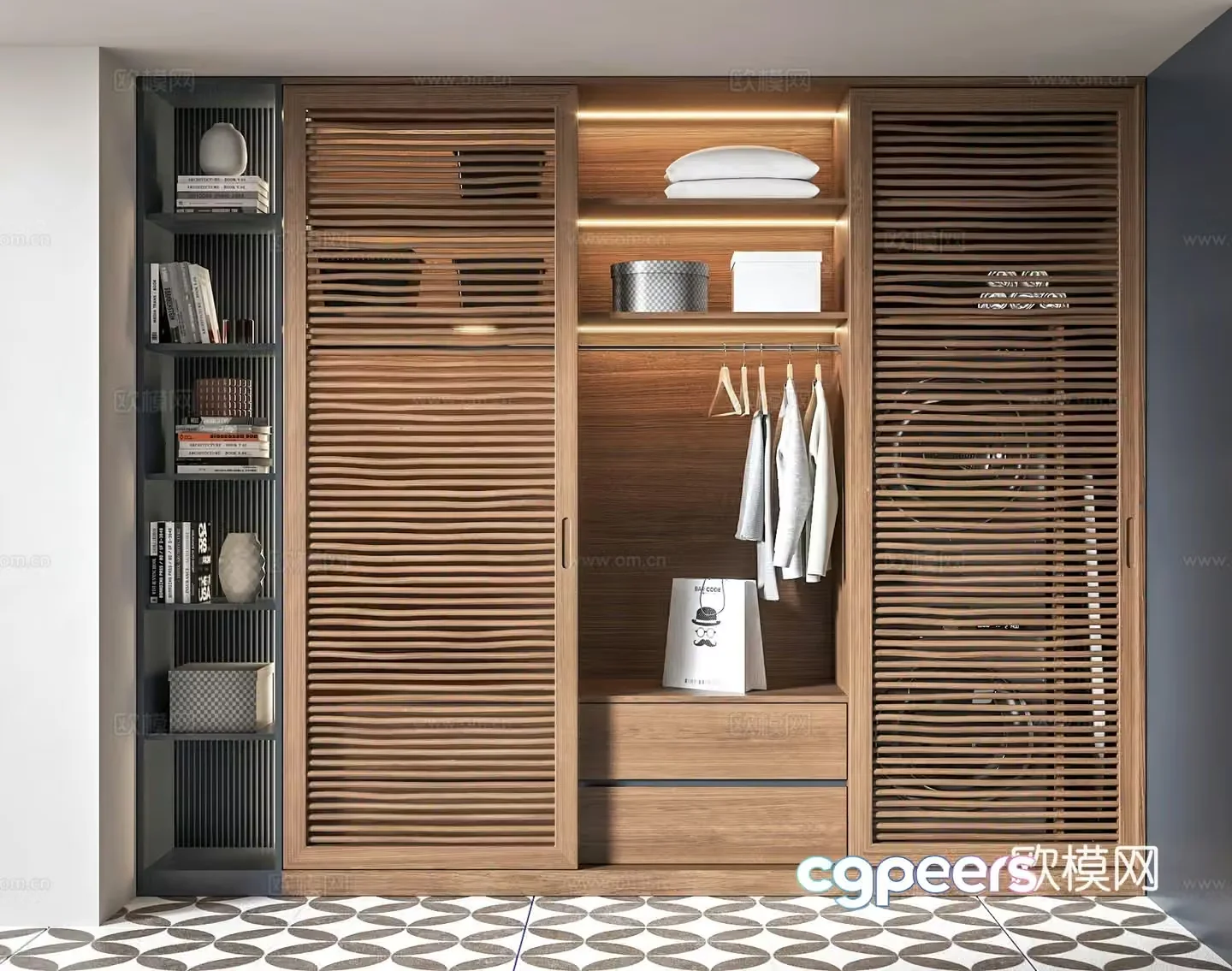 Medieval style balcony cabinet washing machine cabinet 3d model