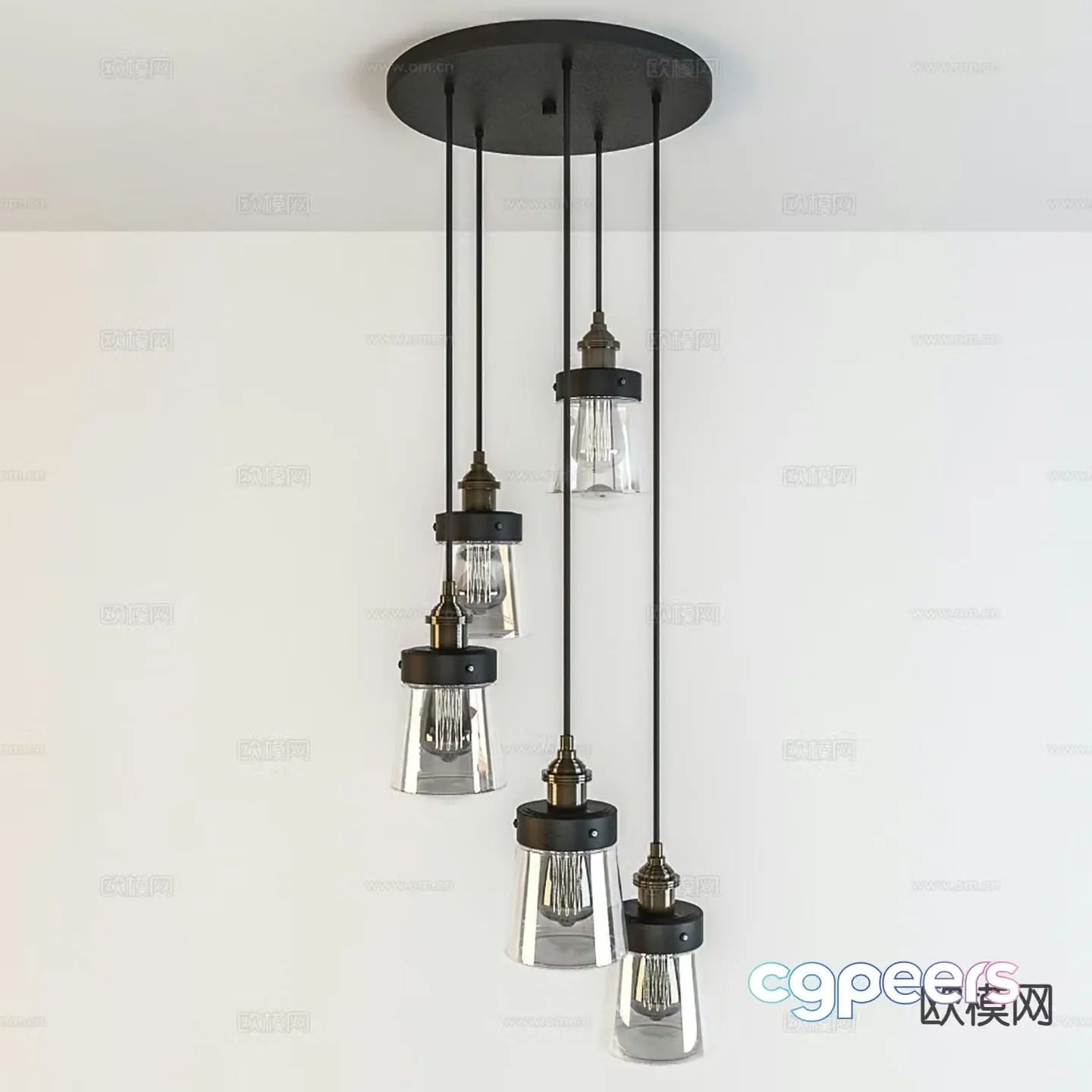 Modern interior chandelier 3d model