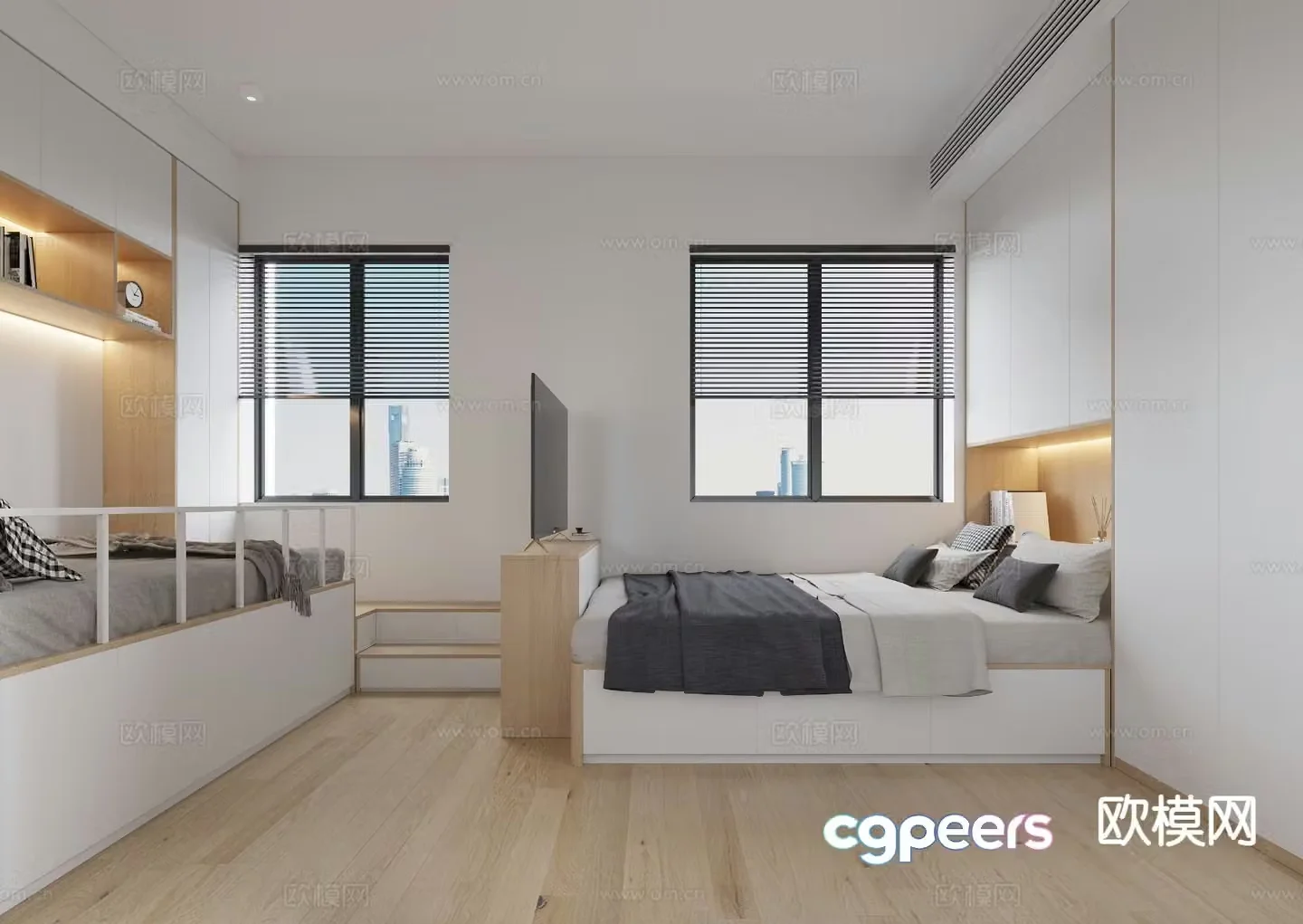 Modern tatami bedroom 3d model