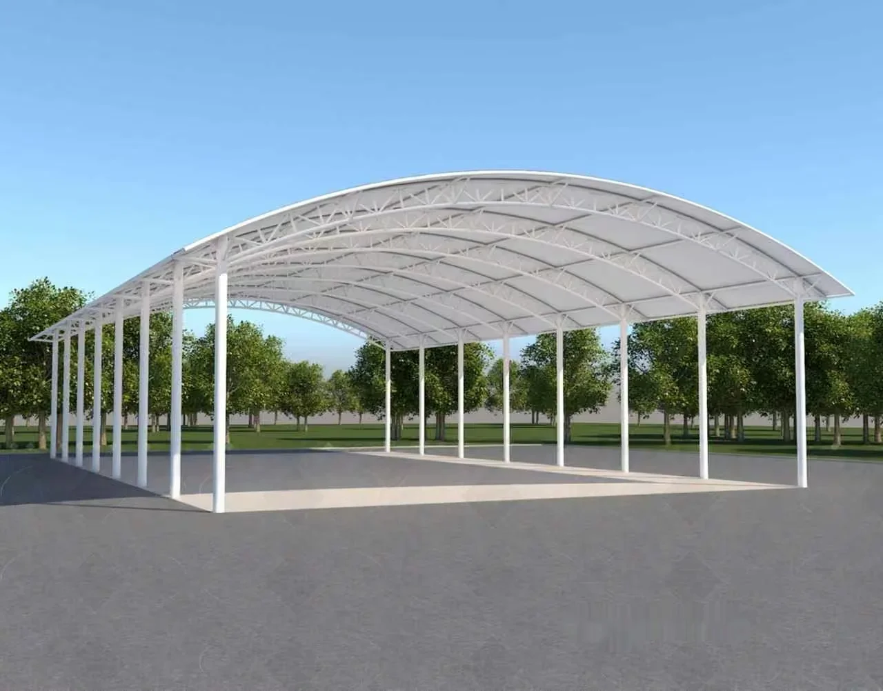 A White Metal Structure 3D Model – 12102 – VRAY Render