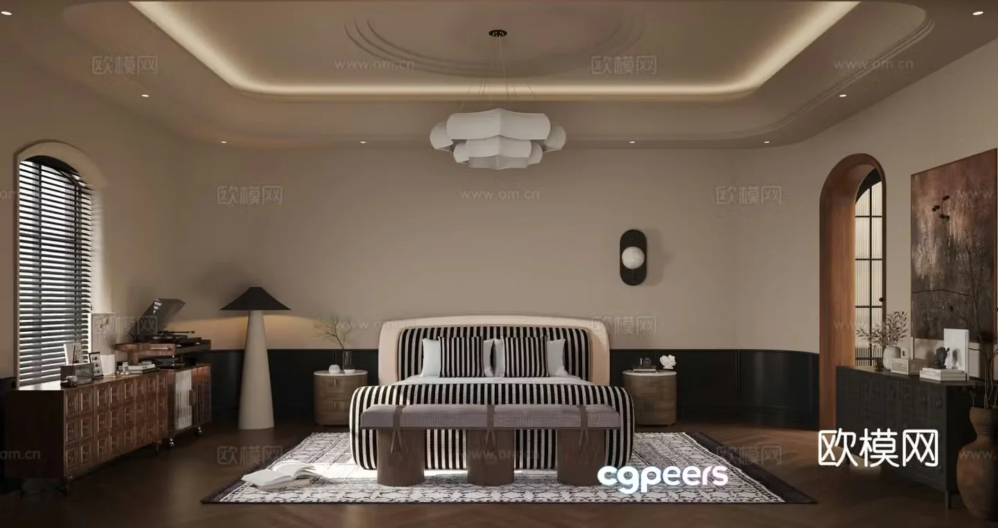 Medieval style bedroom master bedroom 3d model