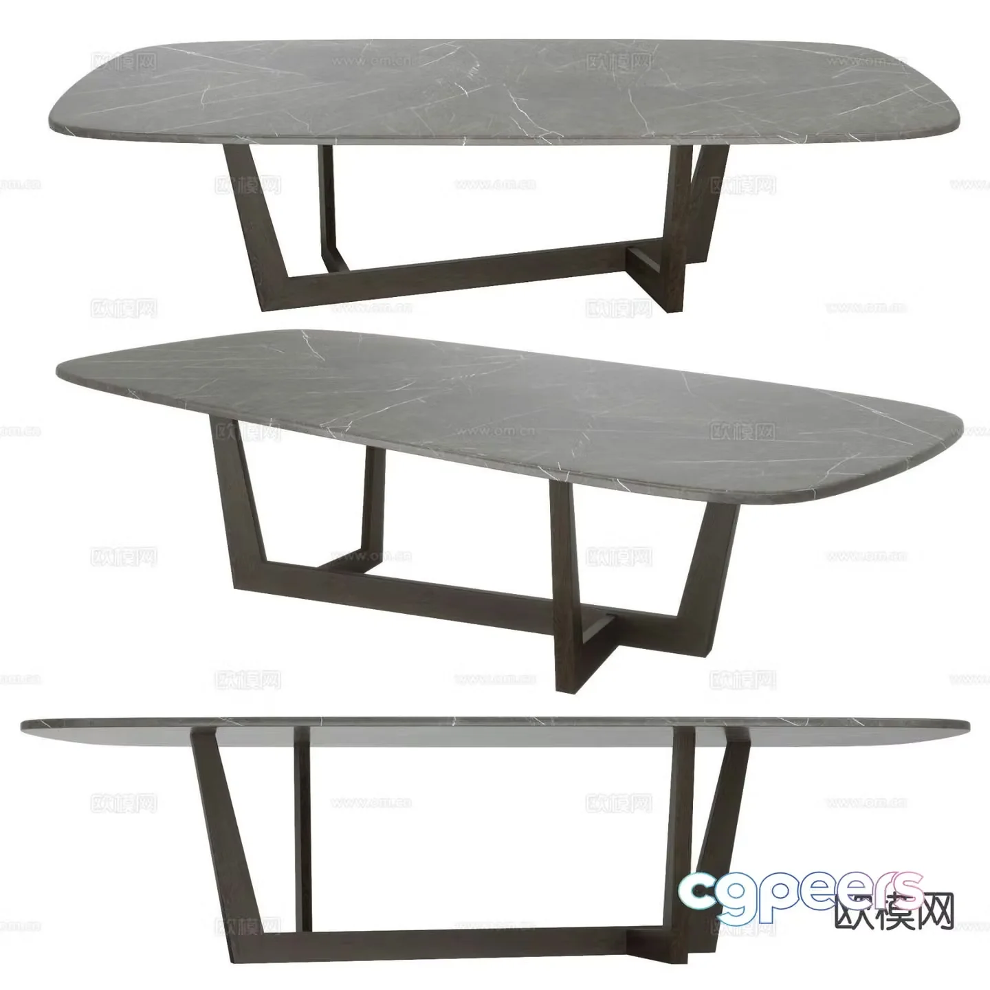 Marble dining table 3d model