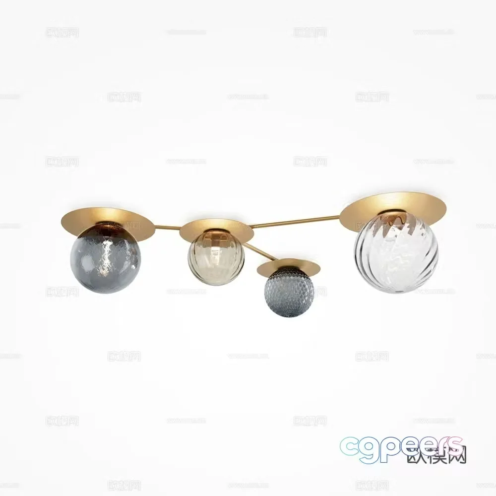 Modern star ceiling light 3d model