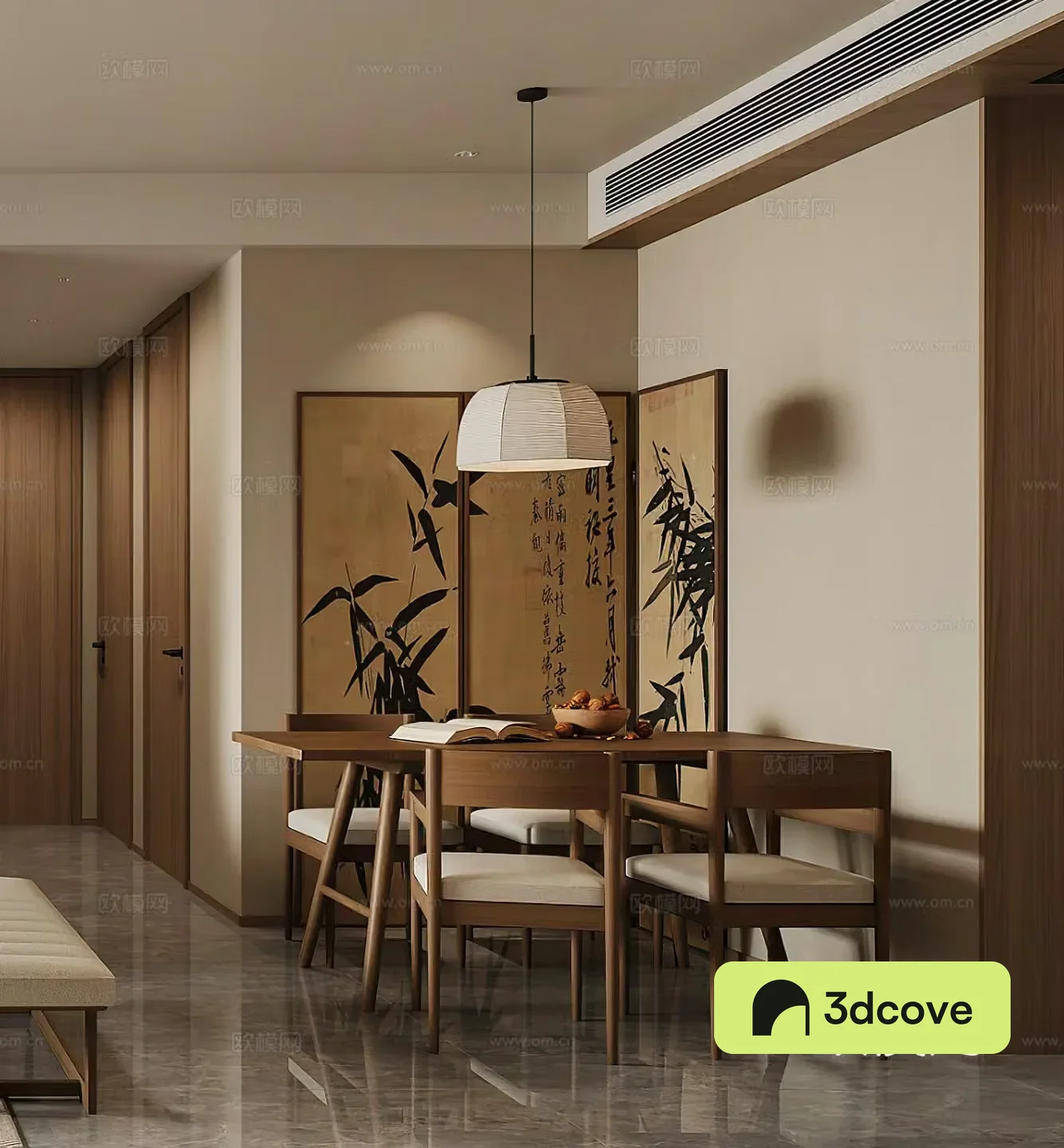 Middle-aged restaurant Wine cabinet Coffee machine Wasabi restaurant Middle-aged restaurant New Chinese restaurant 3D model