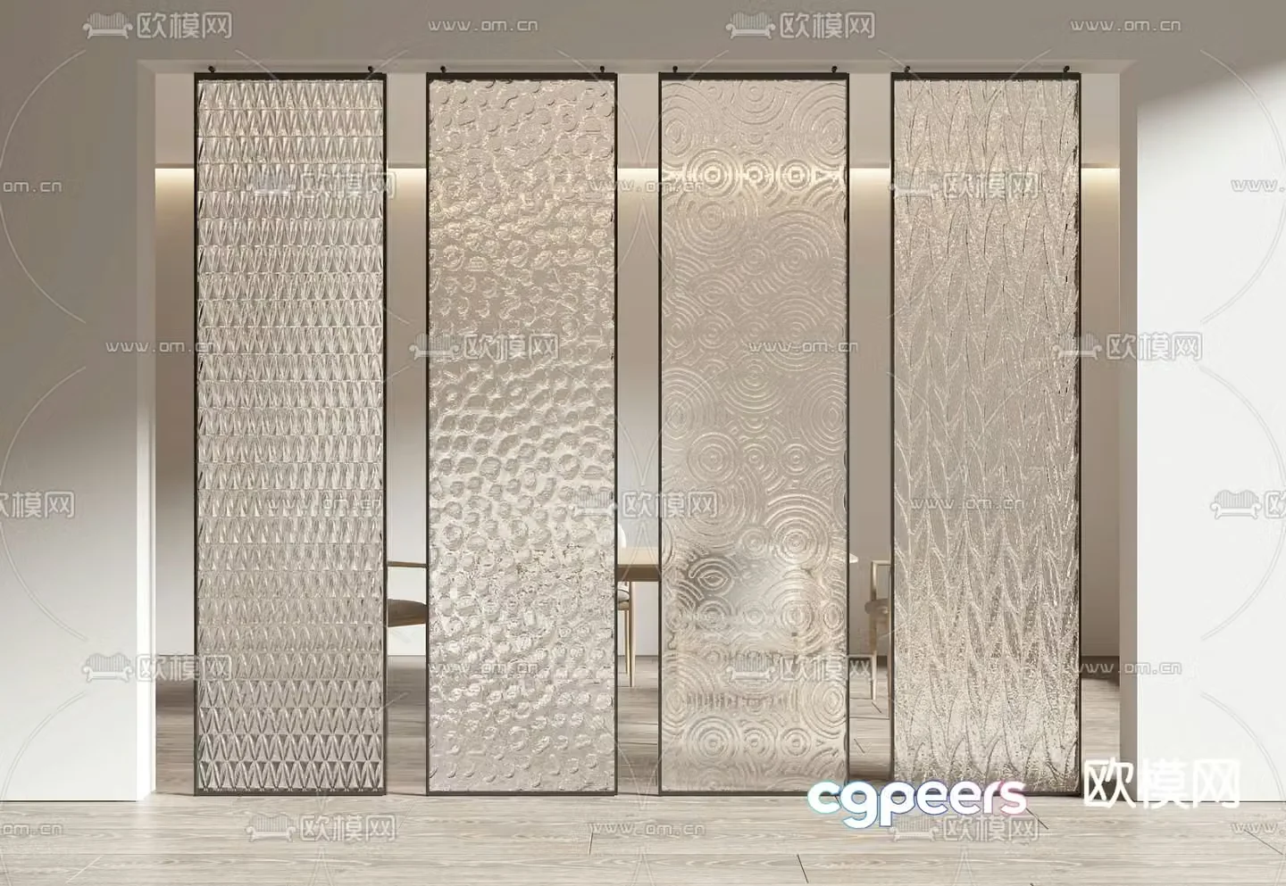 glass screen partition 3d model