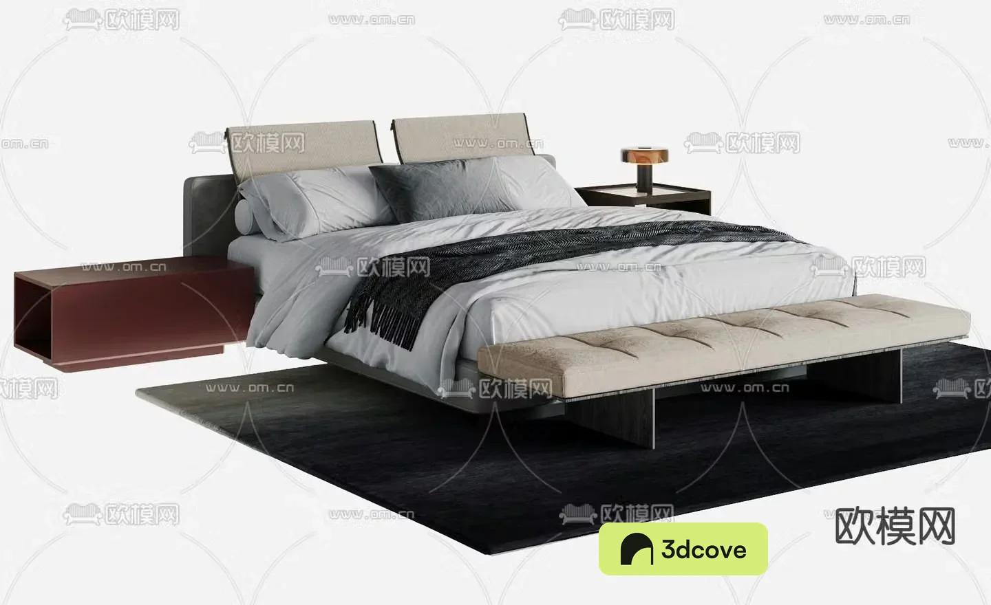 suspended double bed