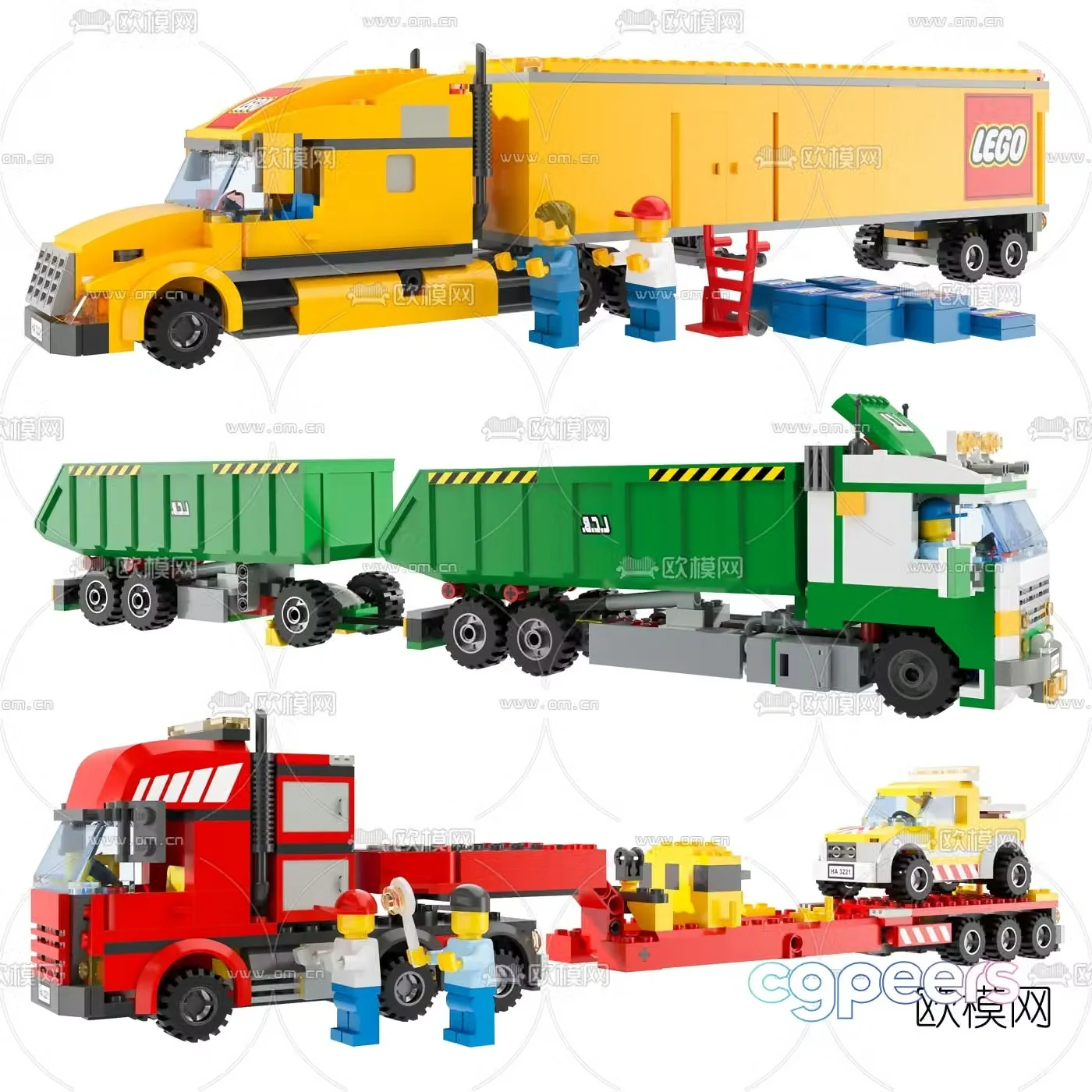 Modern lego big truck toy 3d model